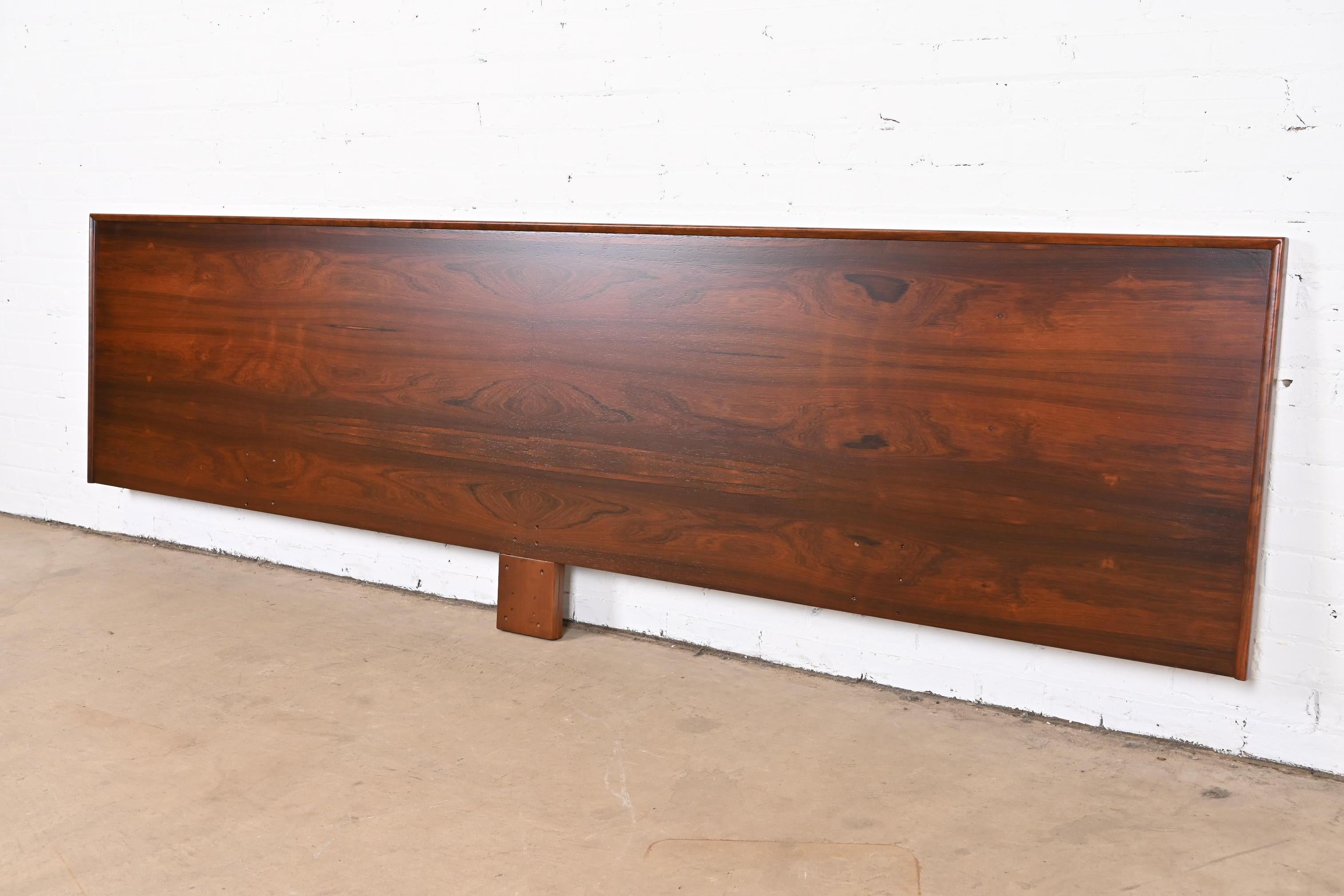 American Westnofa Scandinavian Modern Rosewood King Size Headboard, Newly Refinished For Sale