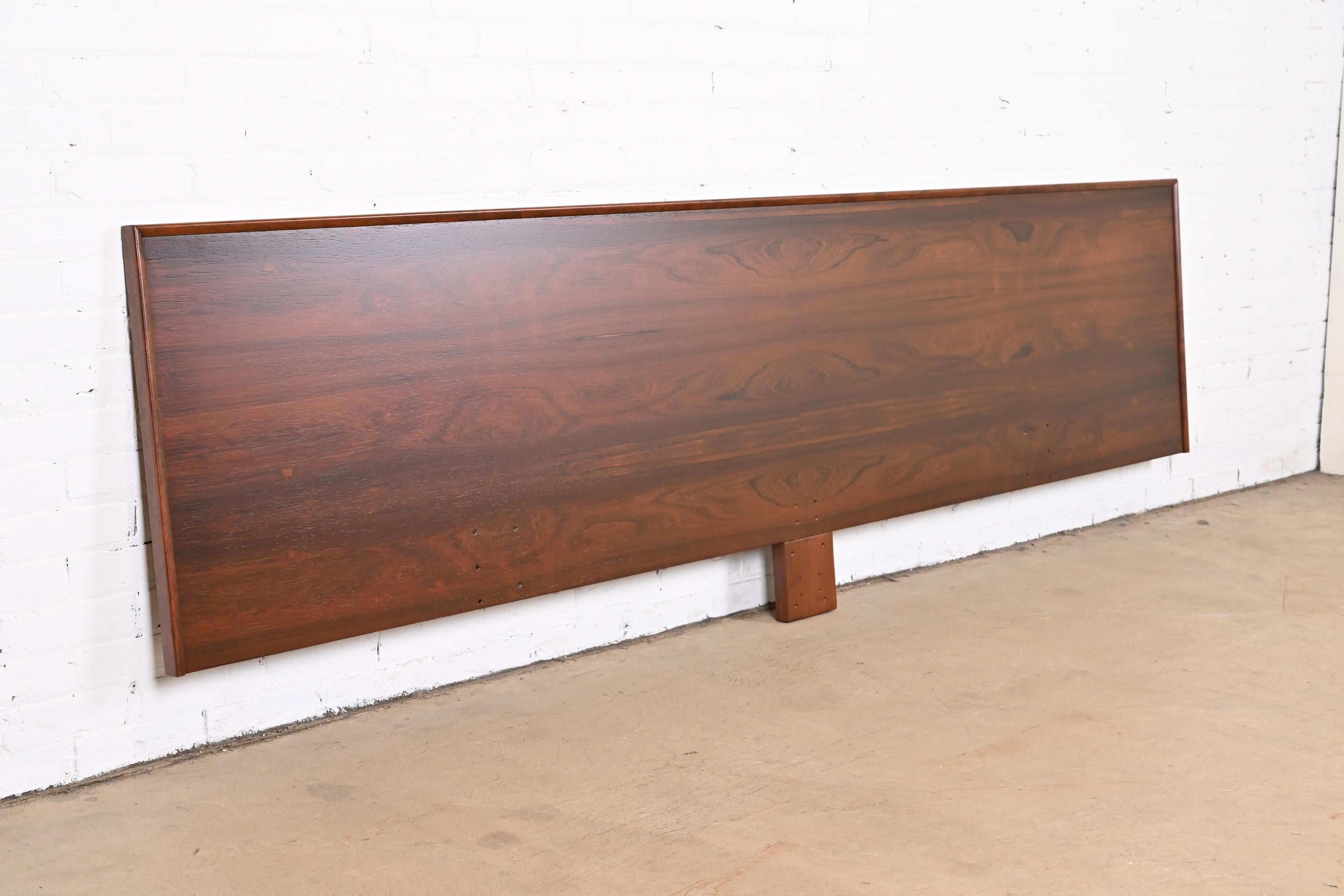Mid-20th Century Westnofa Scandinavian Modern Rosewood King Size Headboard, Newly Refinished For Sale