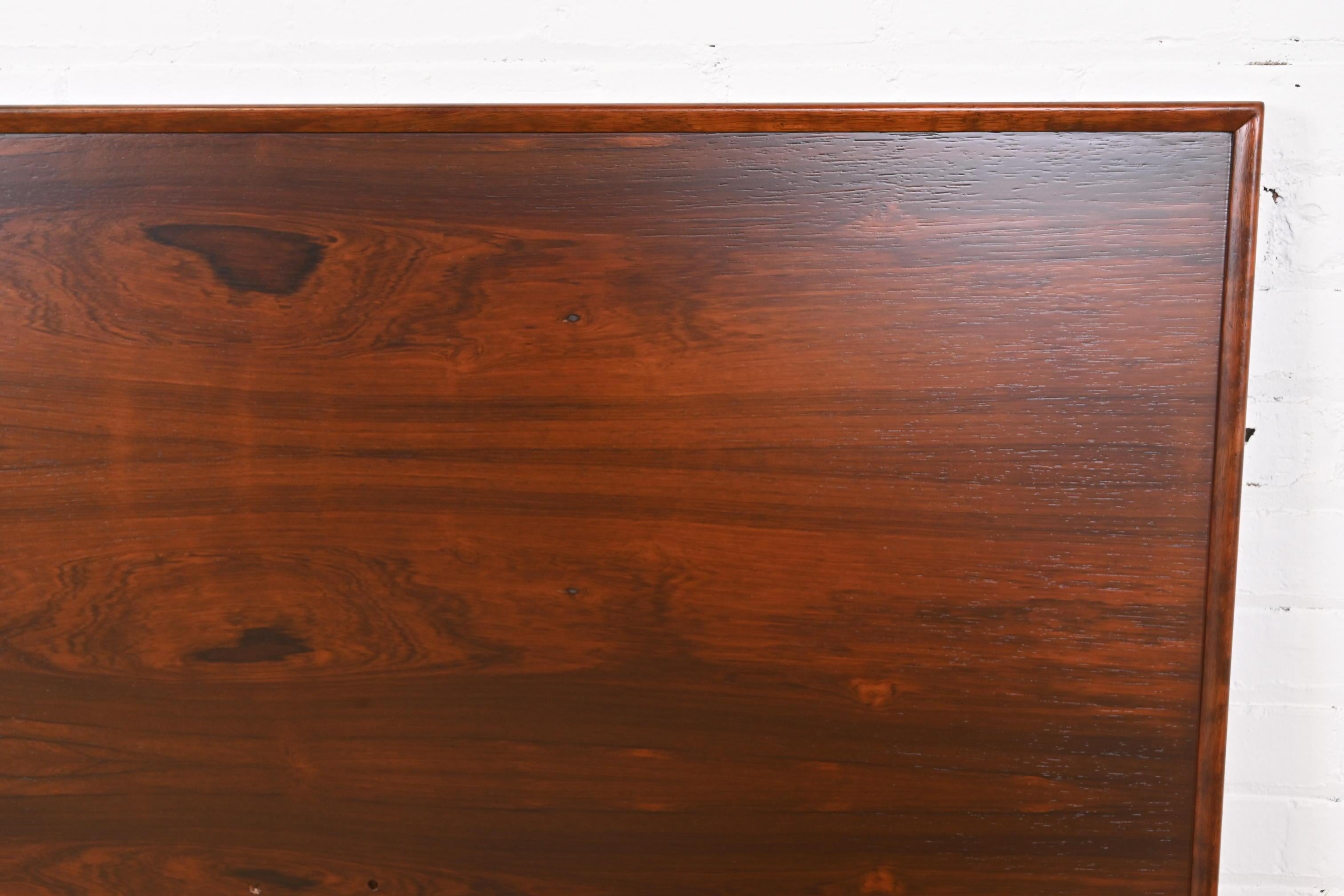 Westnofa Scandinavian Modern Rosewood King Size Headboard, Newly Refinished For Sale 2