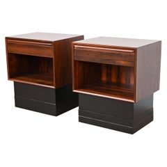 Westnofa Scandinavian Modern Rosewood Nightstands, Newly Refinished