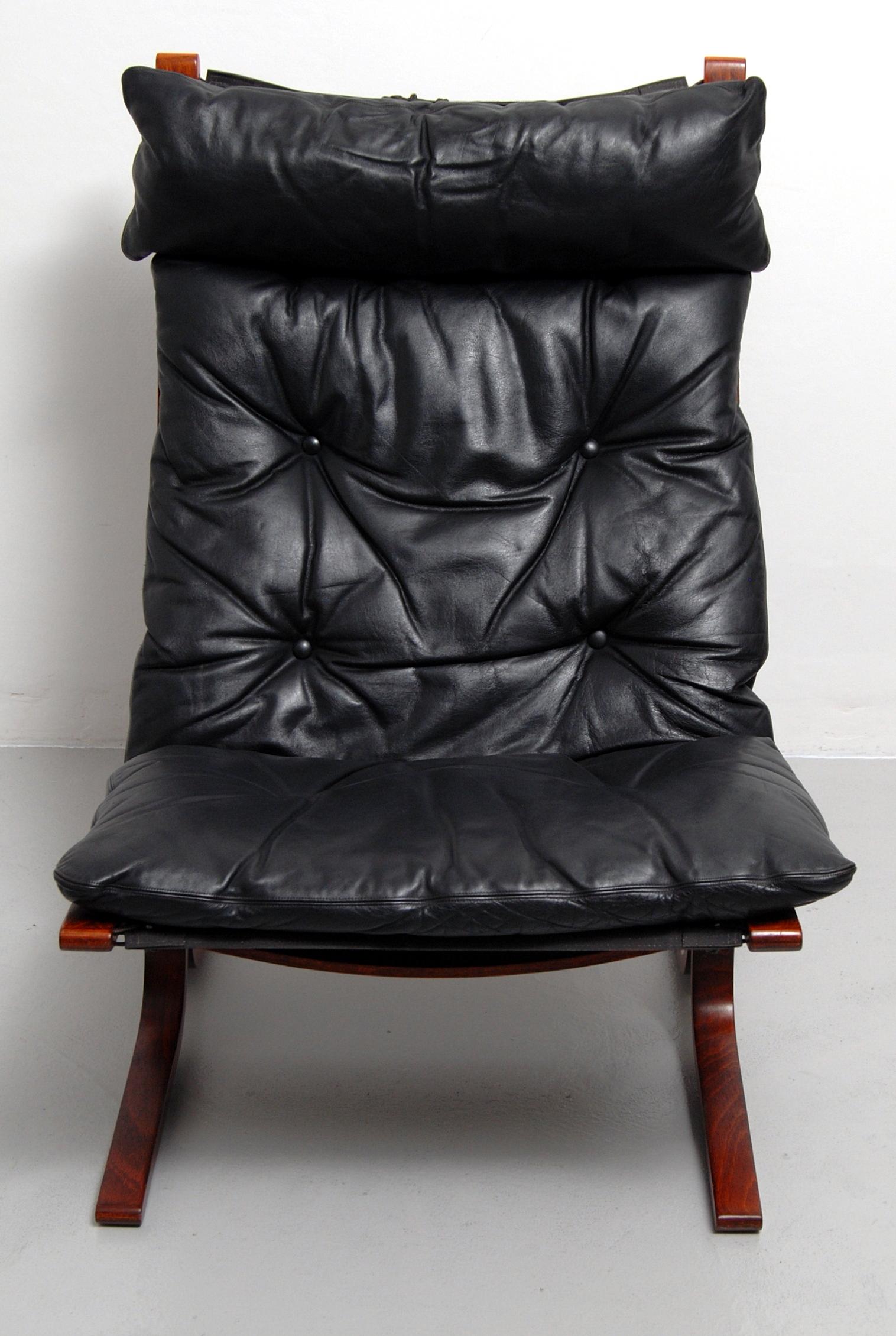 Norwegian Westnofa Siesta High Back Sling Lounge Chair and Ottoman by Ingmar Relling