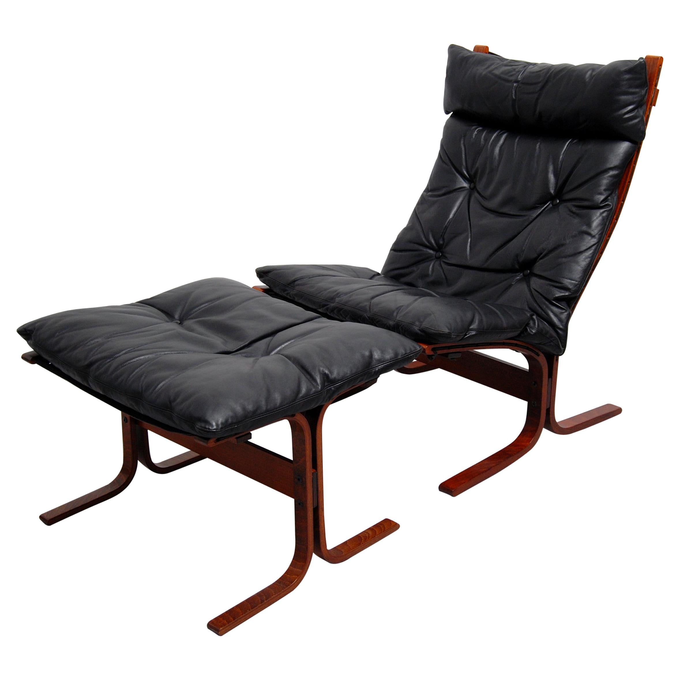 Westnofa Siesta High Back Sling Lounge Chair and Ottoman by Ingmar Relling
