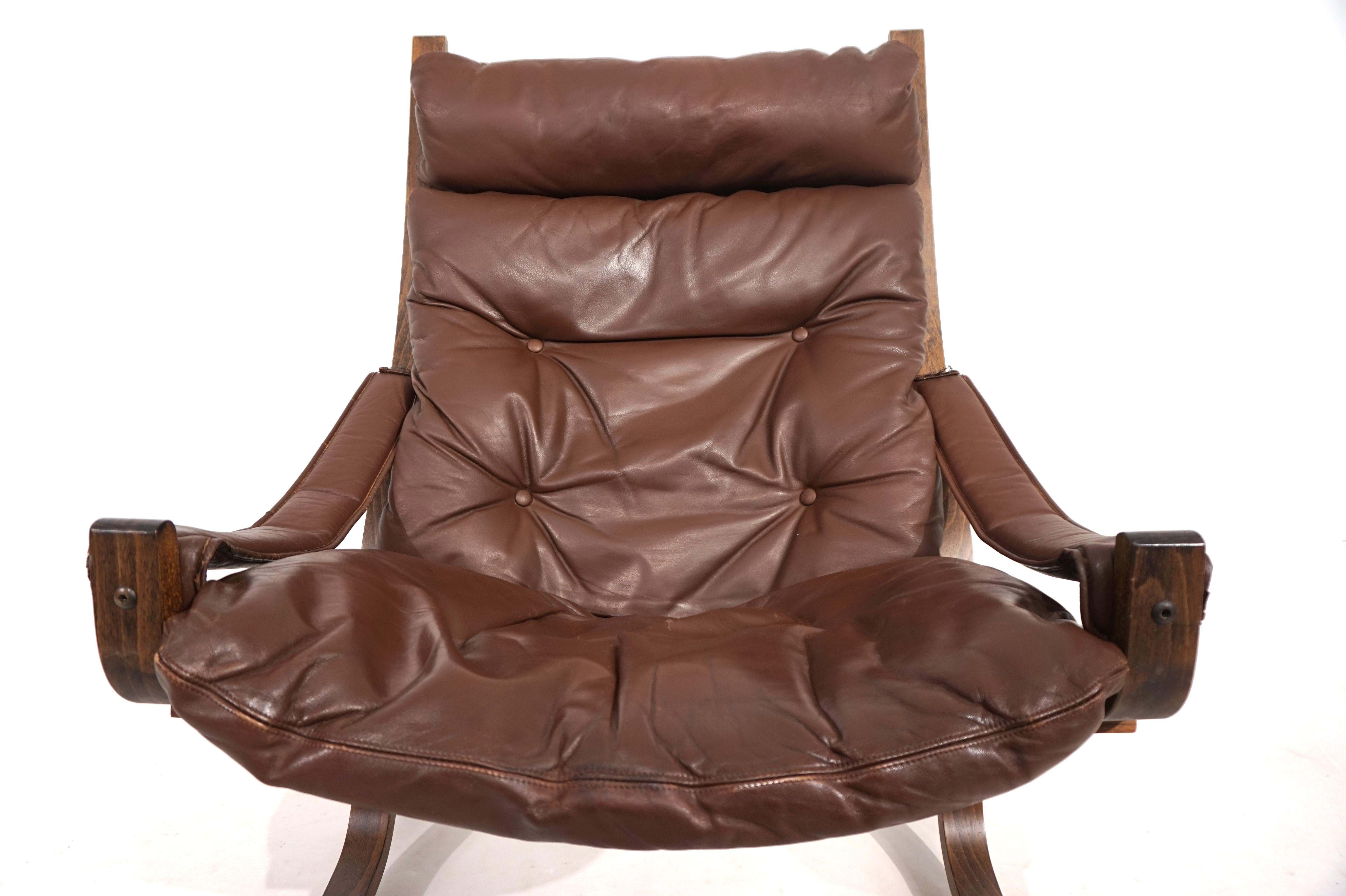 Sedia da salotto in pelle Westnofa Siesta di Ingmar Relling, 1960 in vendita 5