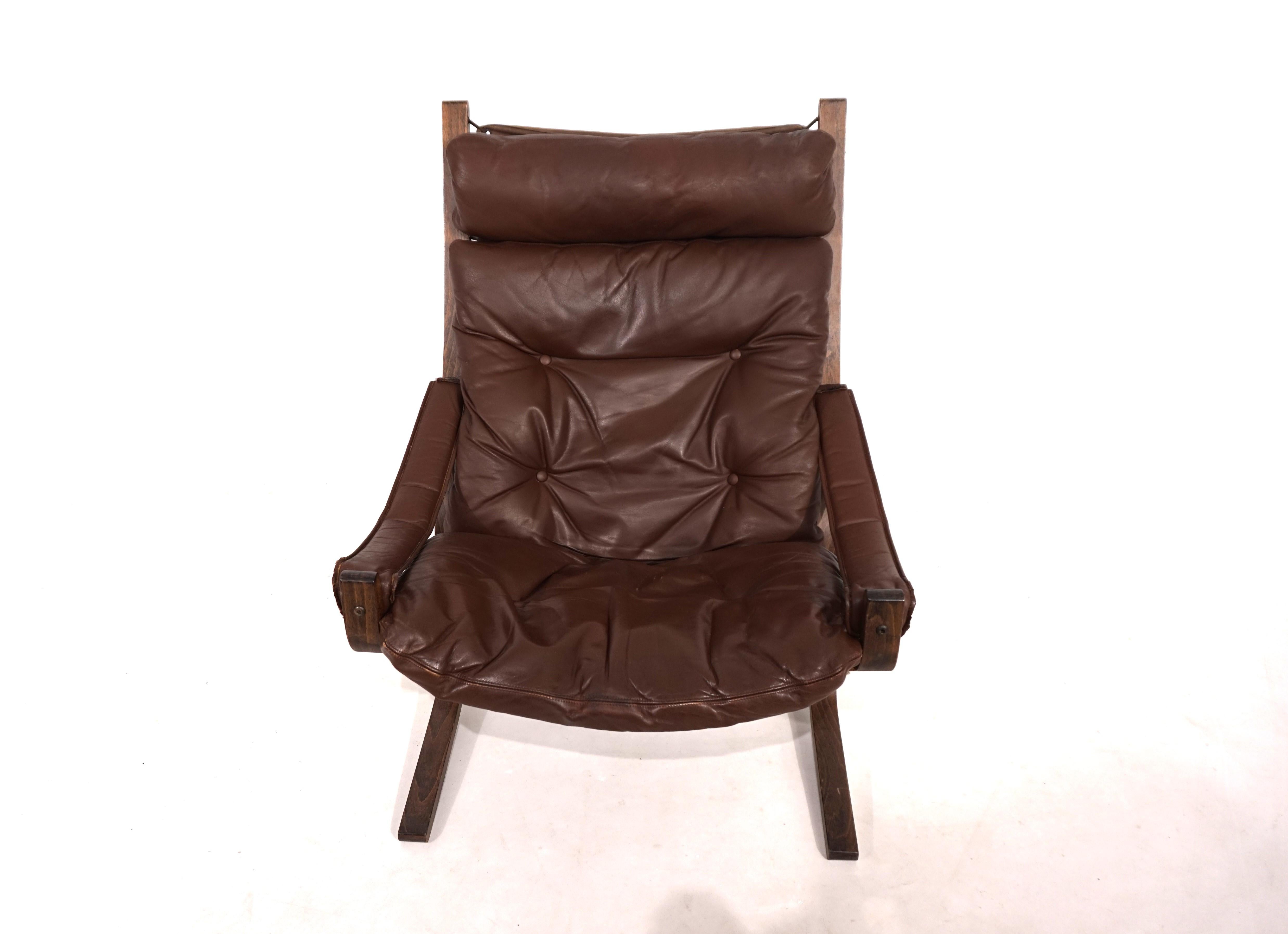 Sedia da salotto in pelle Westnofa Siesta di Ingmar Relling, 1960 In condizioni buone in vendita a Ludwigslust, DE