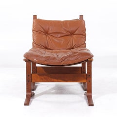 Westnofa Siesta Mid Century Bentwood and Leather Lounge Chair and Ottoman