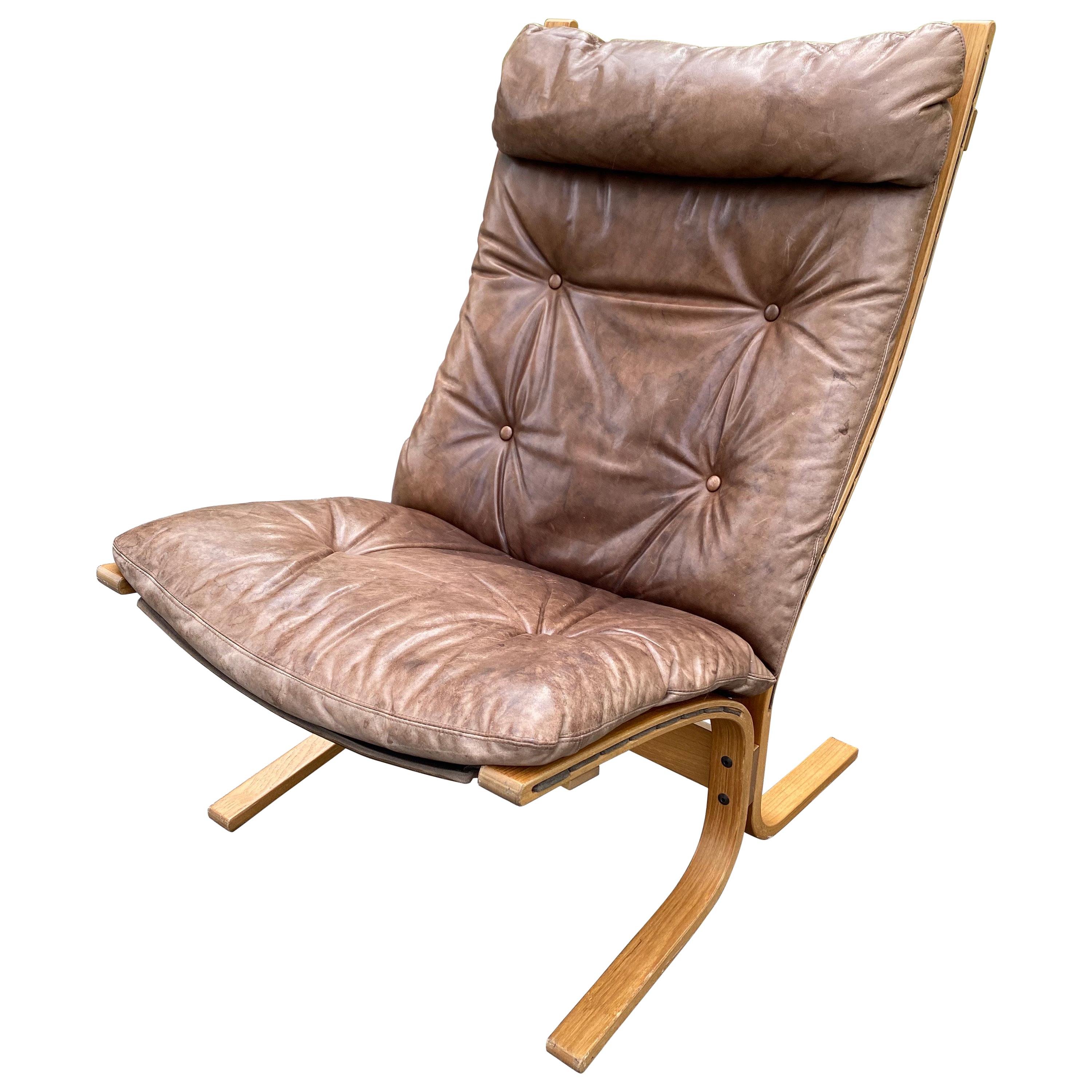 Westnofa Siesta Norway Leather Lounge Chair designed by Ingmar Relling