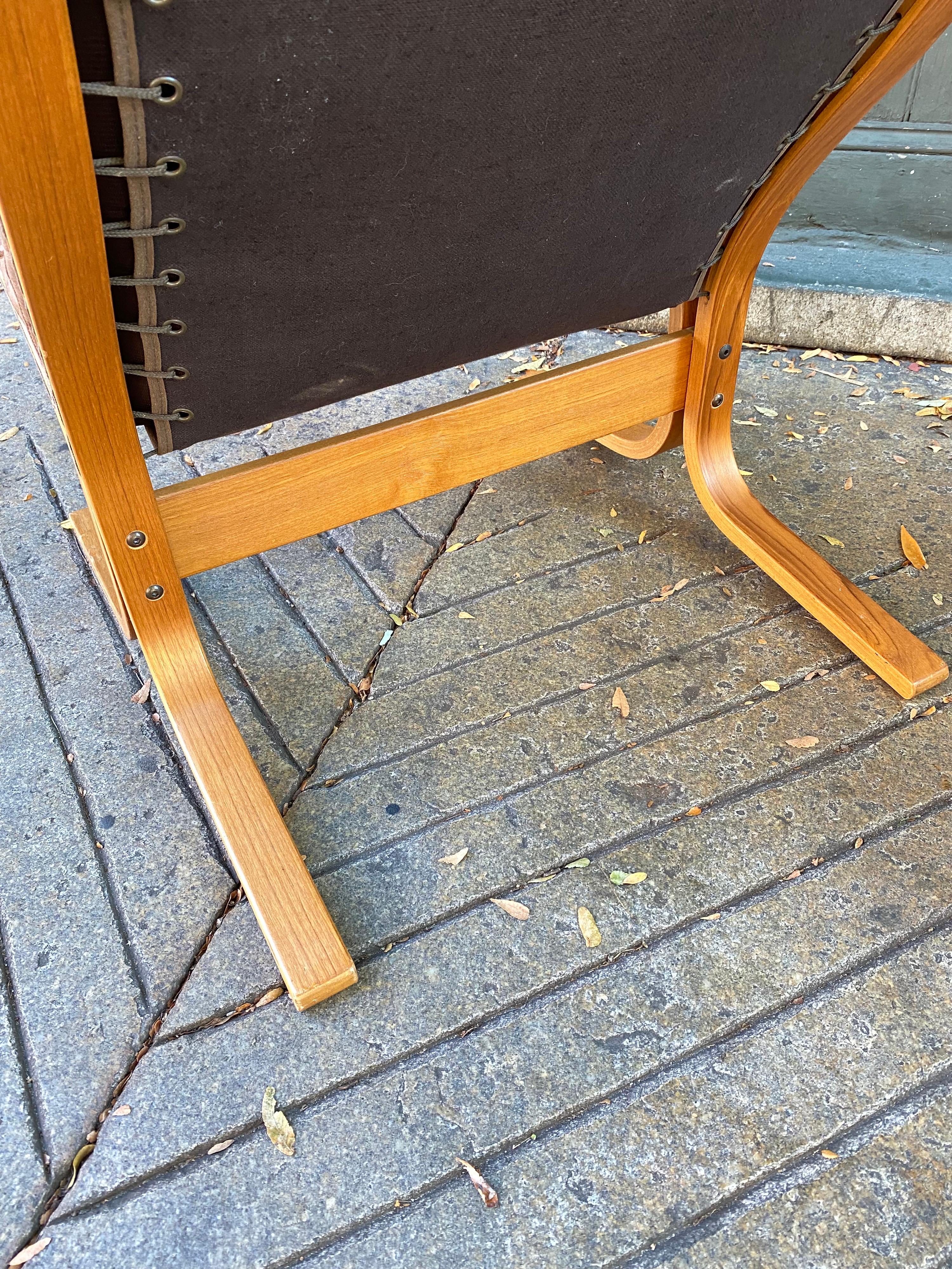 Leather Westnofa Siesta Norway Lounge Chair and Ottoman designed by Ingmar Relling