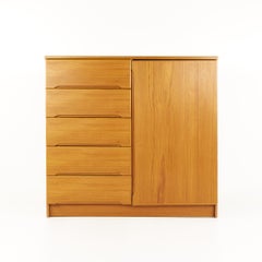 Westnofa Style Teak Mid Century Armoire Gentlemans Chest