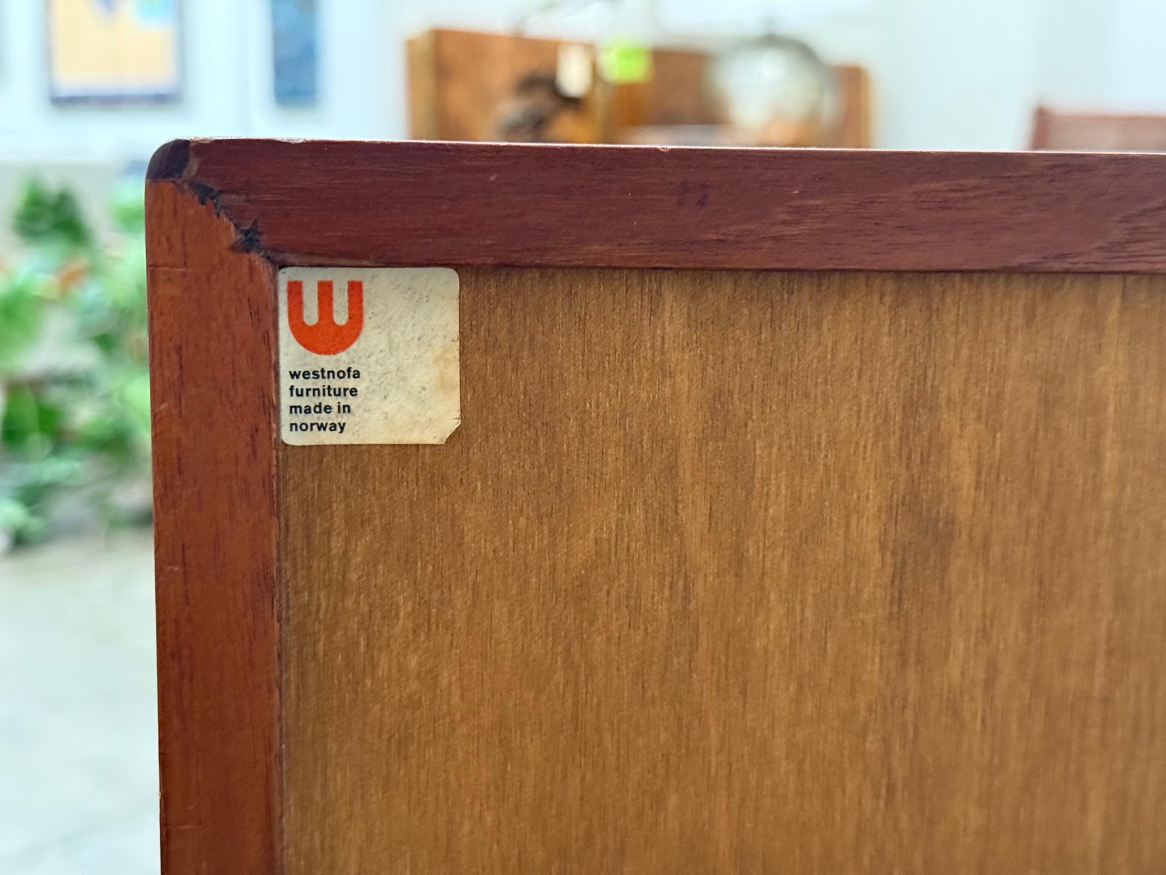Westnofa Teak Bachelors Chests - Mid Century Danish Modern Dressers Nightstands For Sale 5