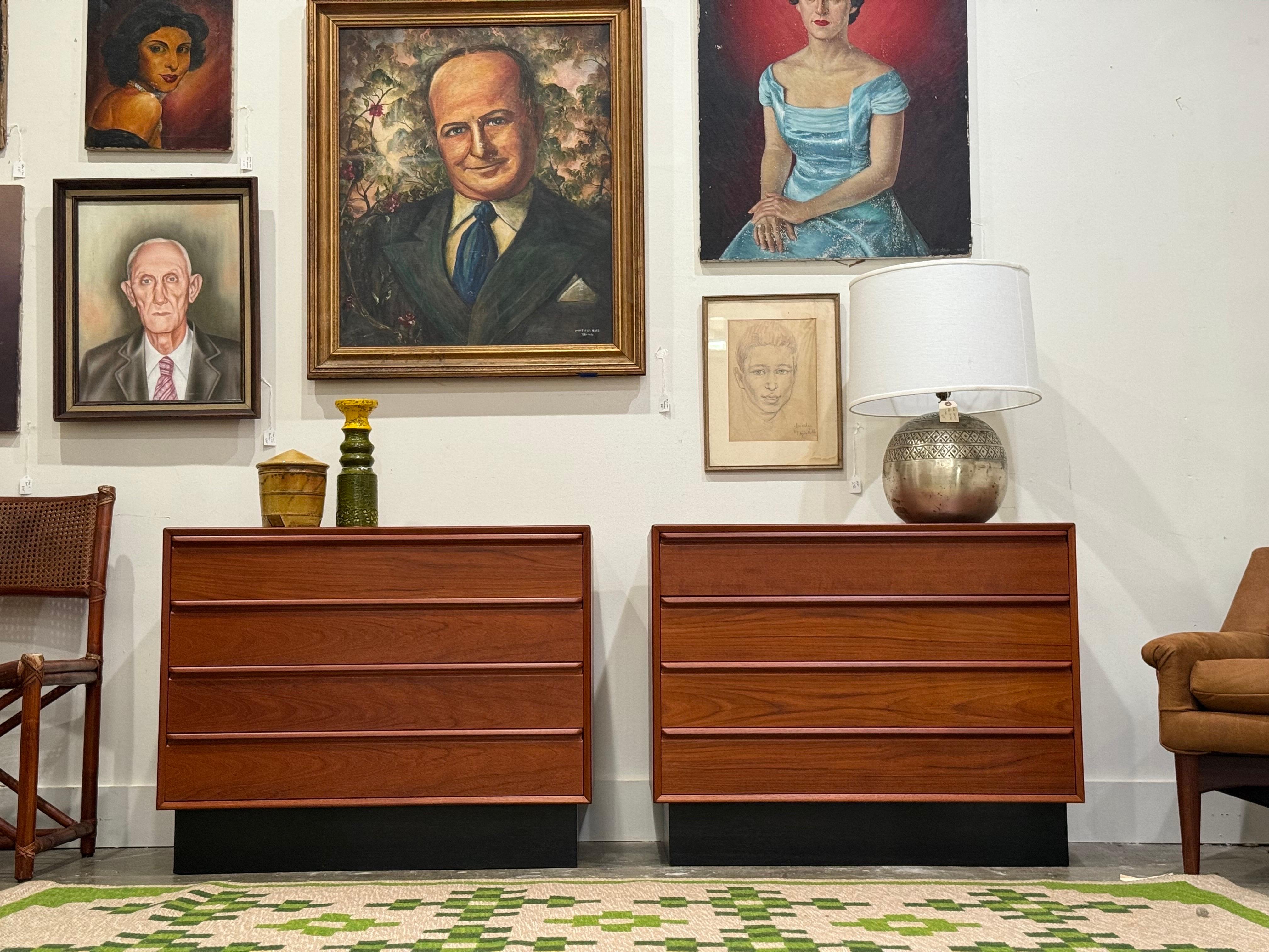 Westnofa Teak Bachelors Chests - Mid Century Danish Modern Dressers Nightstands For Sale 6