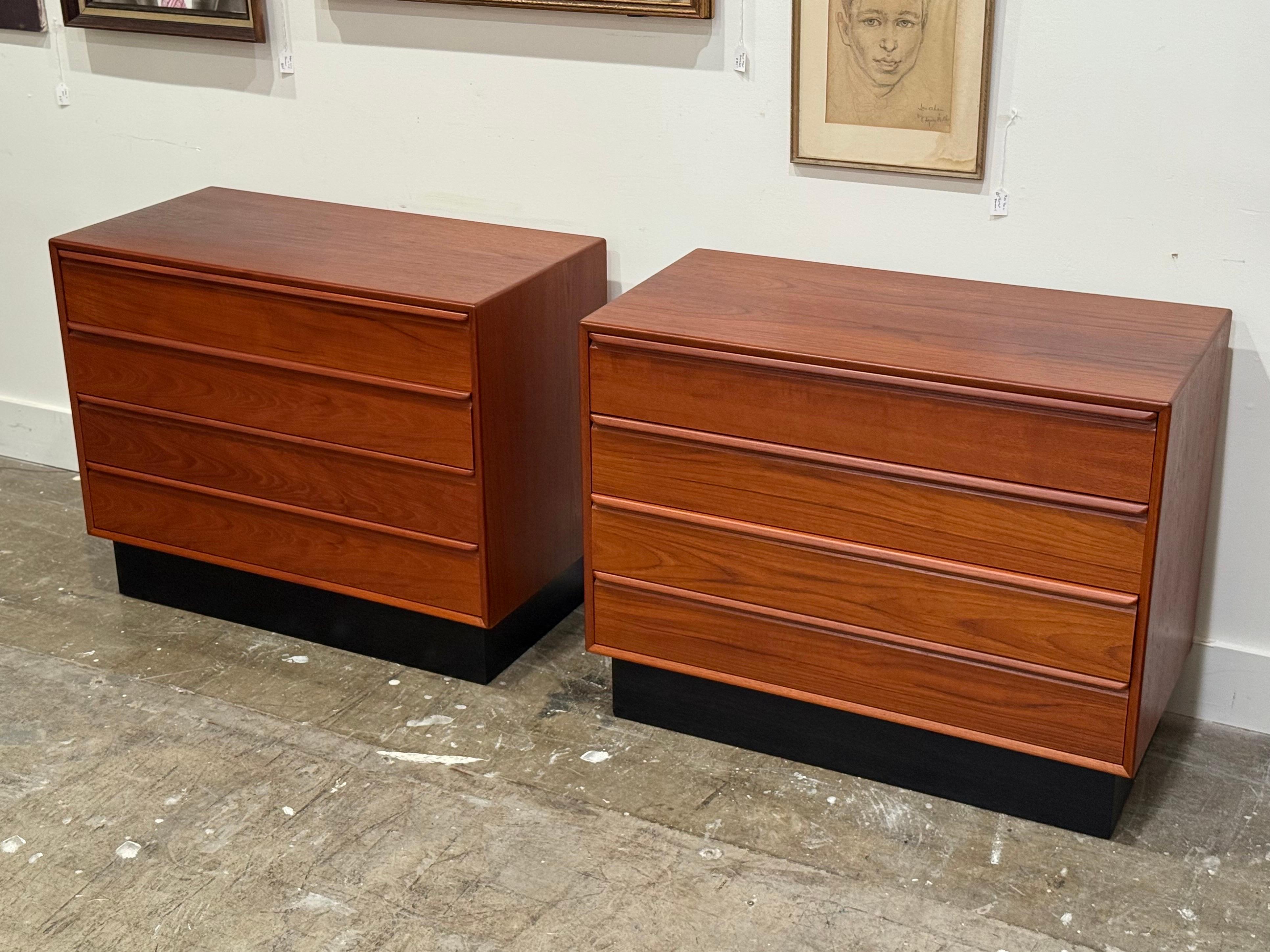 Mid-Century Modern Westnofa Teak Bachelors Chests - Mid Century Danish Modern Dressers Nightstands For Sale
