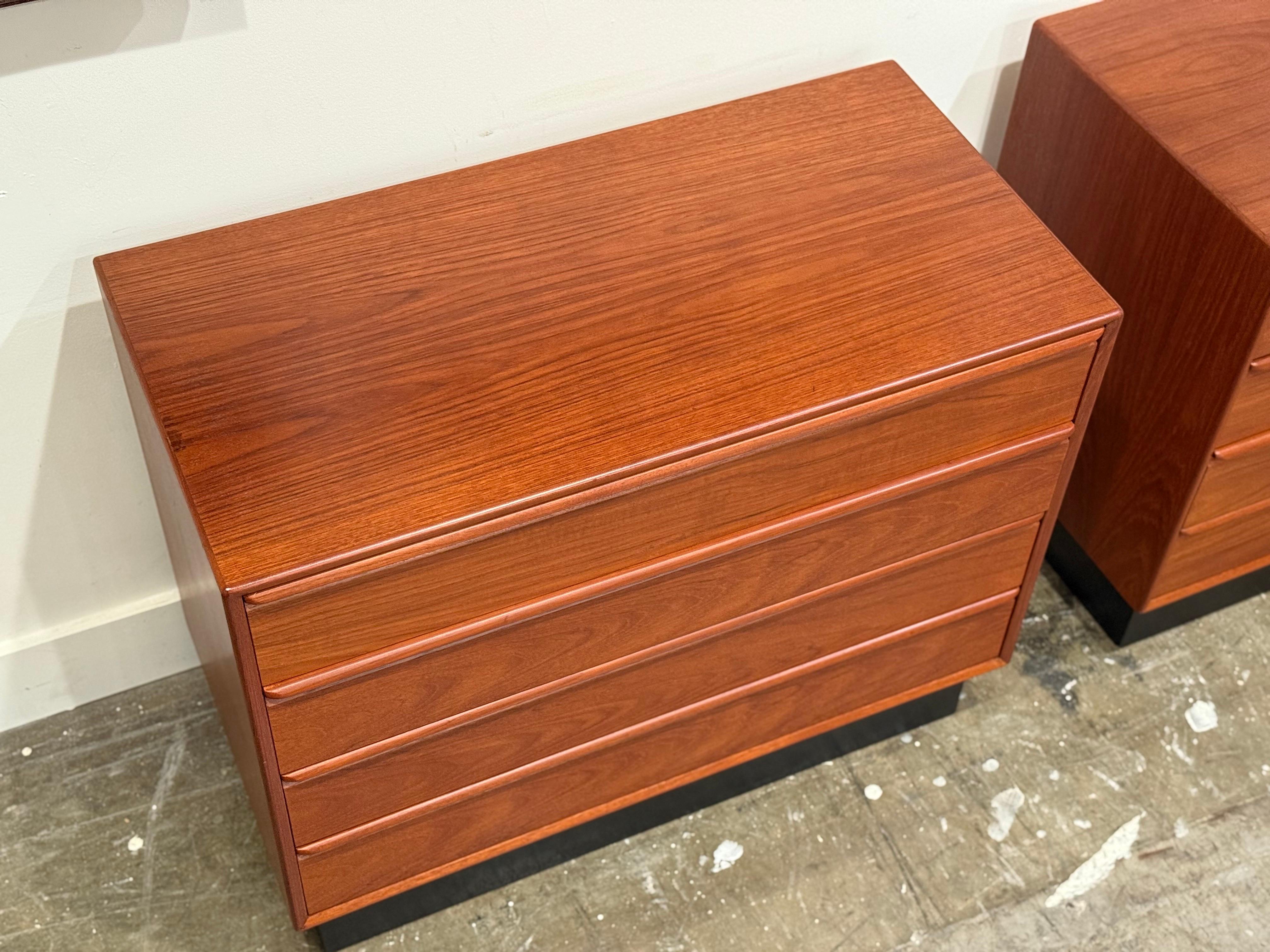 Norwegian Westnofa Teak Bachelors Chests - Mid Century Danish Modern Dressers Nightstands For Sale