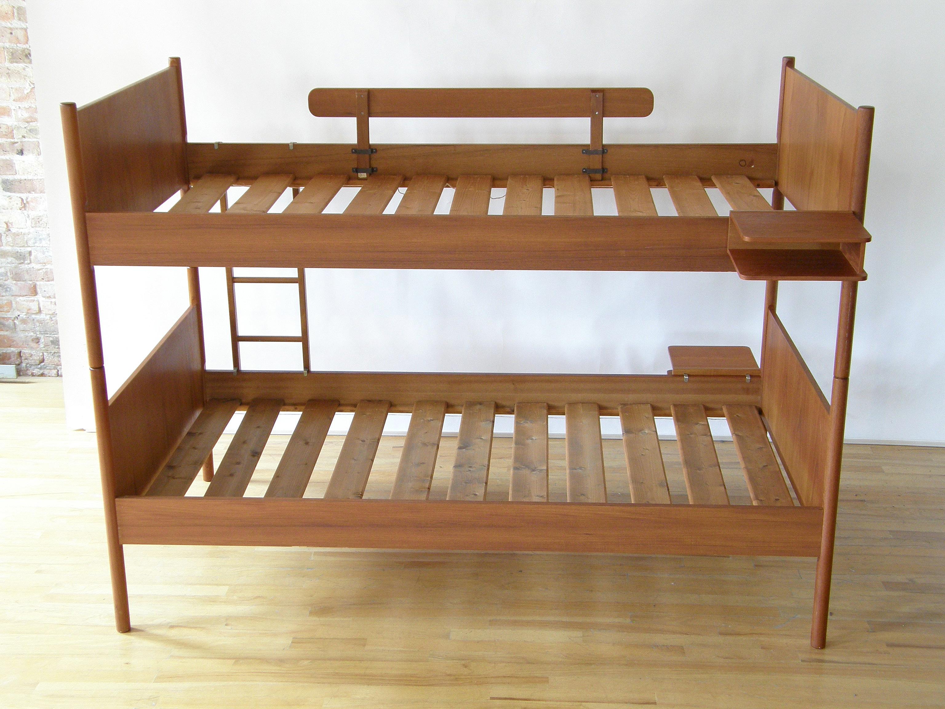 Westnofa Teak Twin Size Bunk Beds with Attached Nightstands from Norway 1