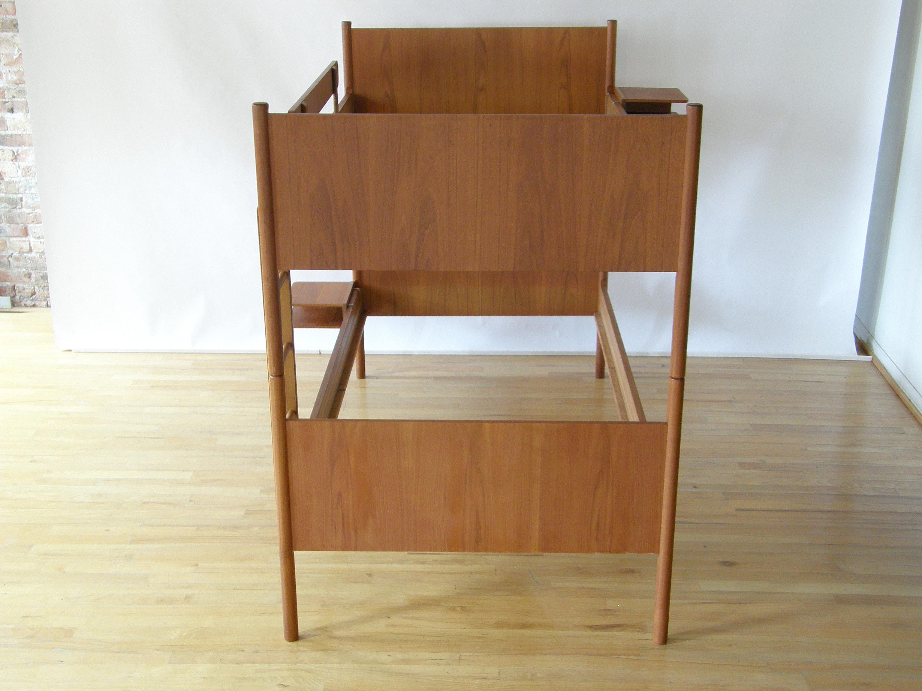 Norwegian Westnofa Teak Twin Size Bunk Beds with Attached Nightstands from Norway