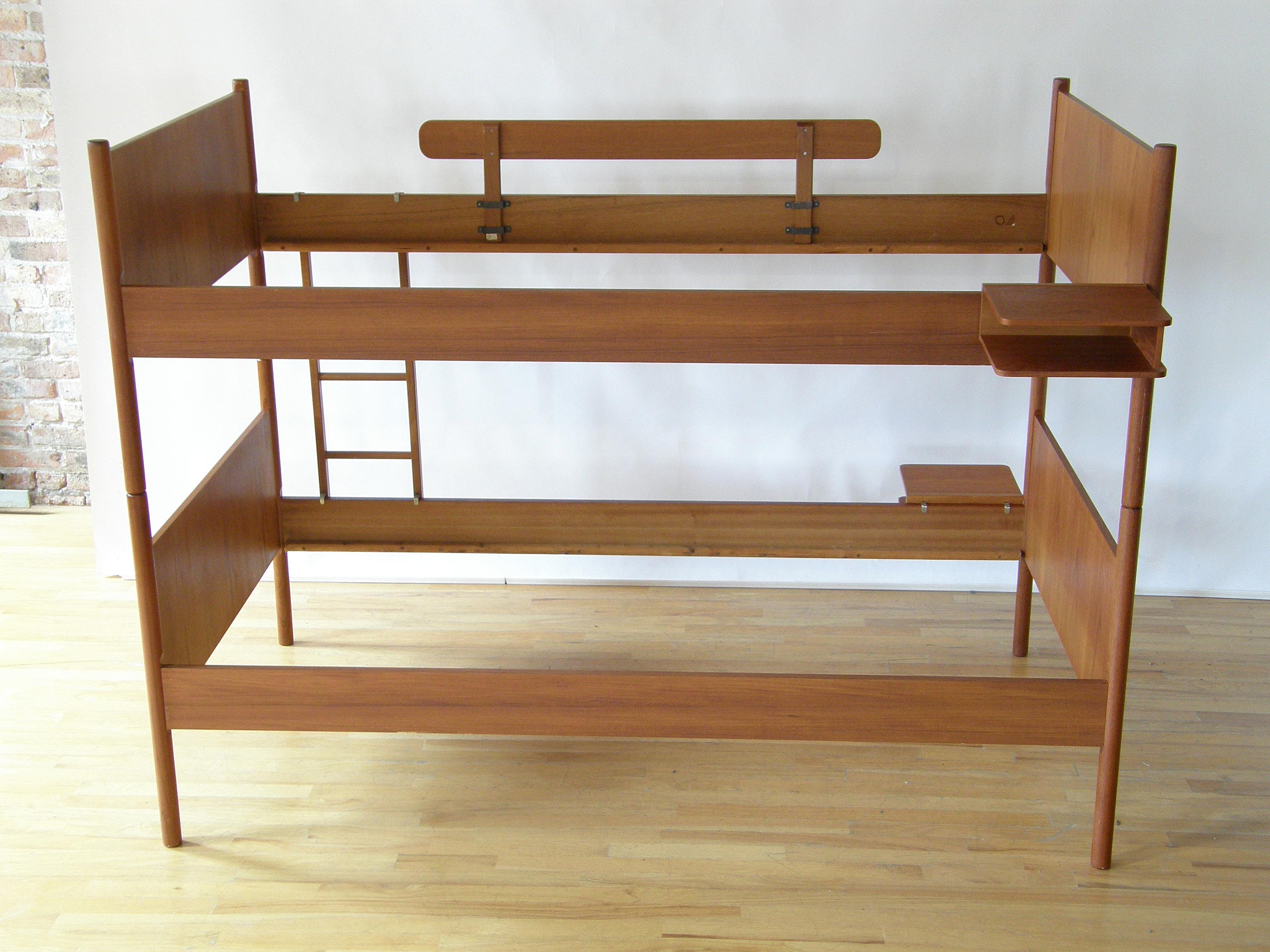Mid-20th Century Westnofa Teak Twin Size Bunk Beds with Attached Nightstands from Norway