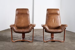 Westnofa Vestlandske Pair of Scandinavian Modern Bentwood Lounge Chairs