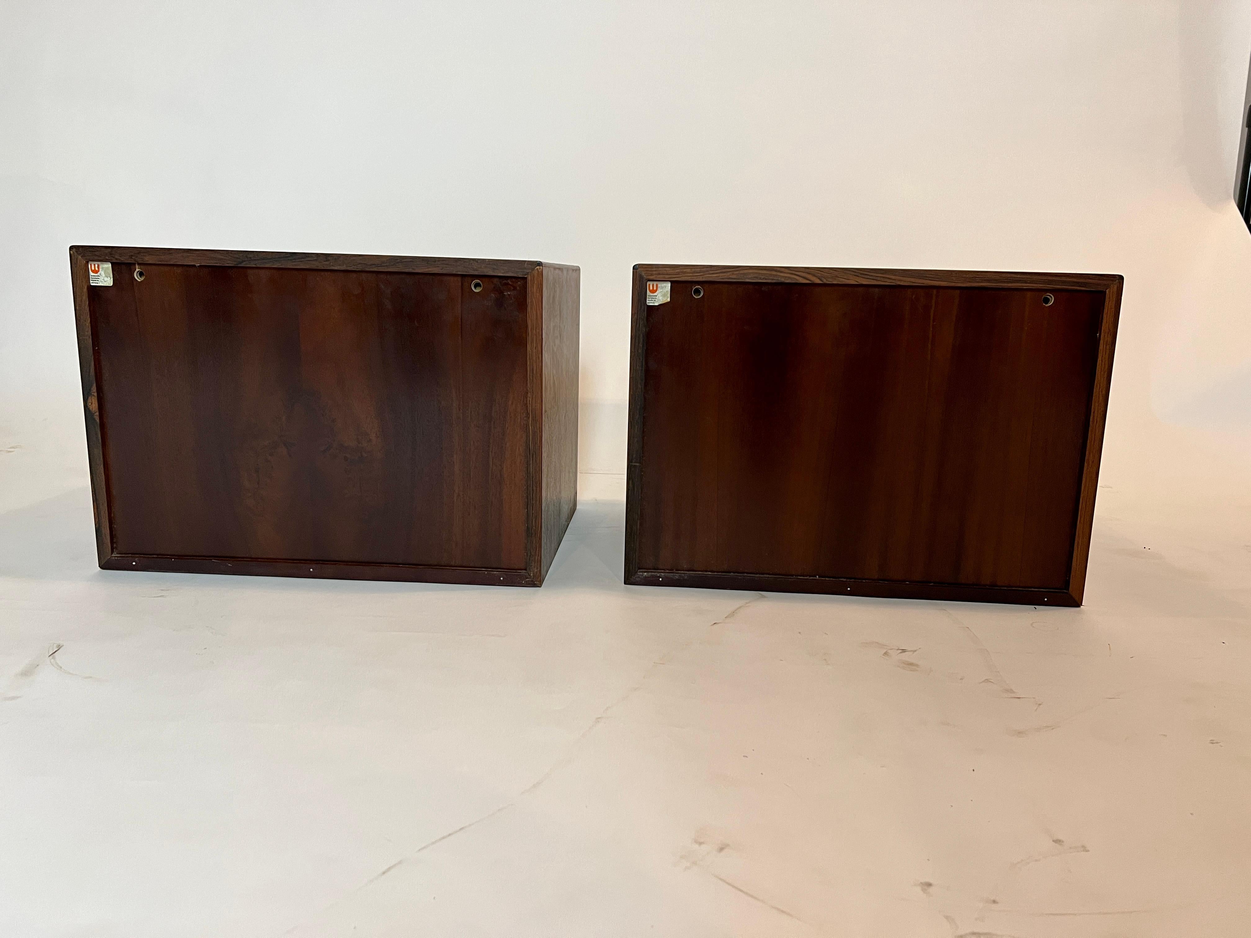 Mid-20th Century Westnofa Wall Mount Rosewood Nightstands For Sale