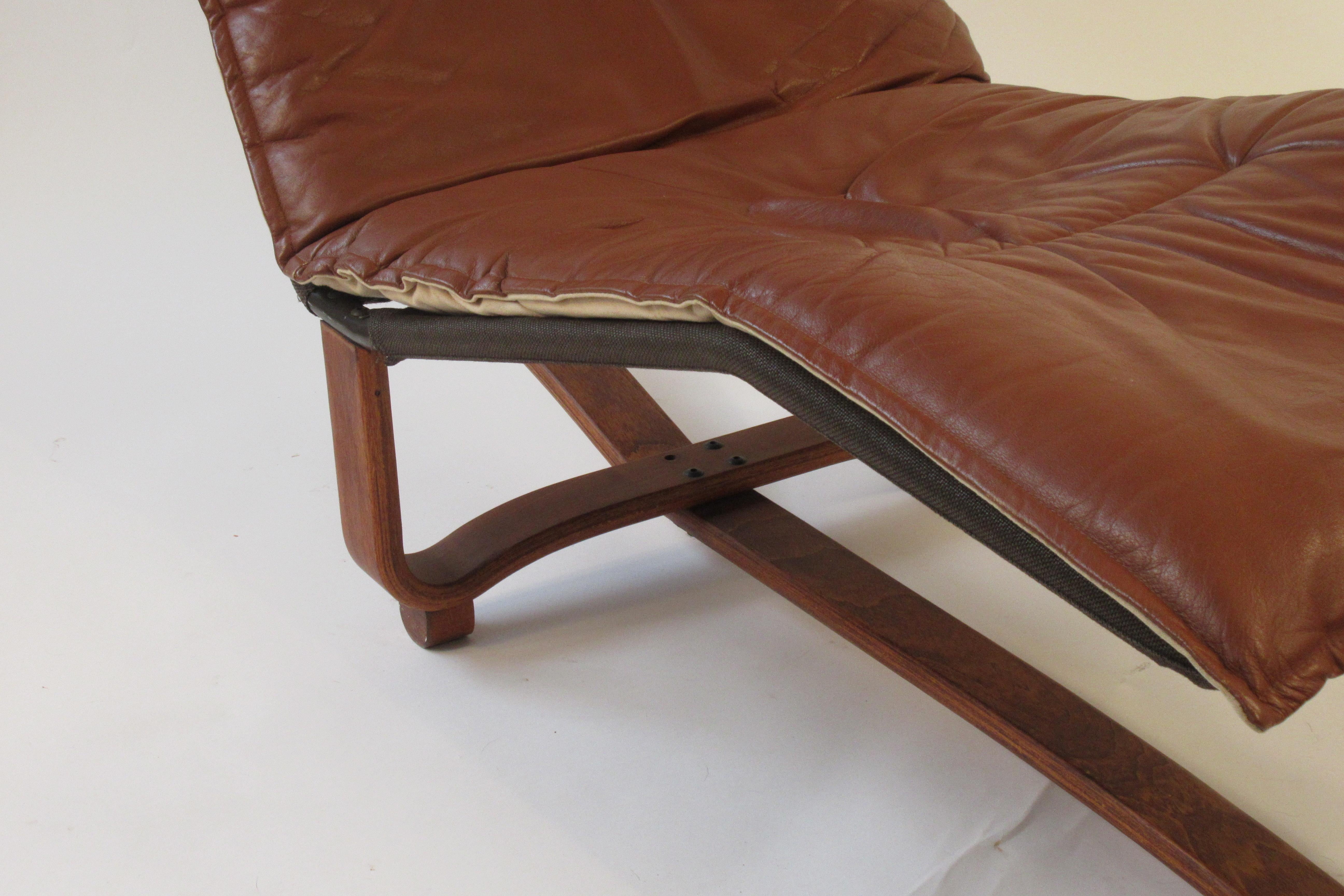 Westofa Leather Lounge Chair by Ingmar and Knut Relling In Good Condition In Tarrytown, NY
