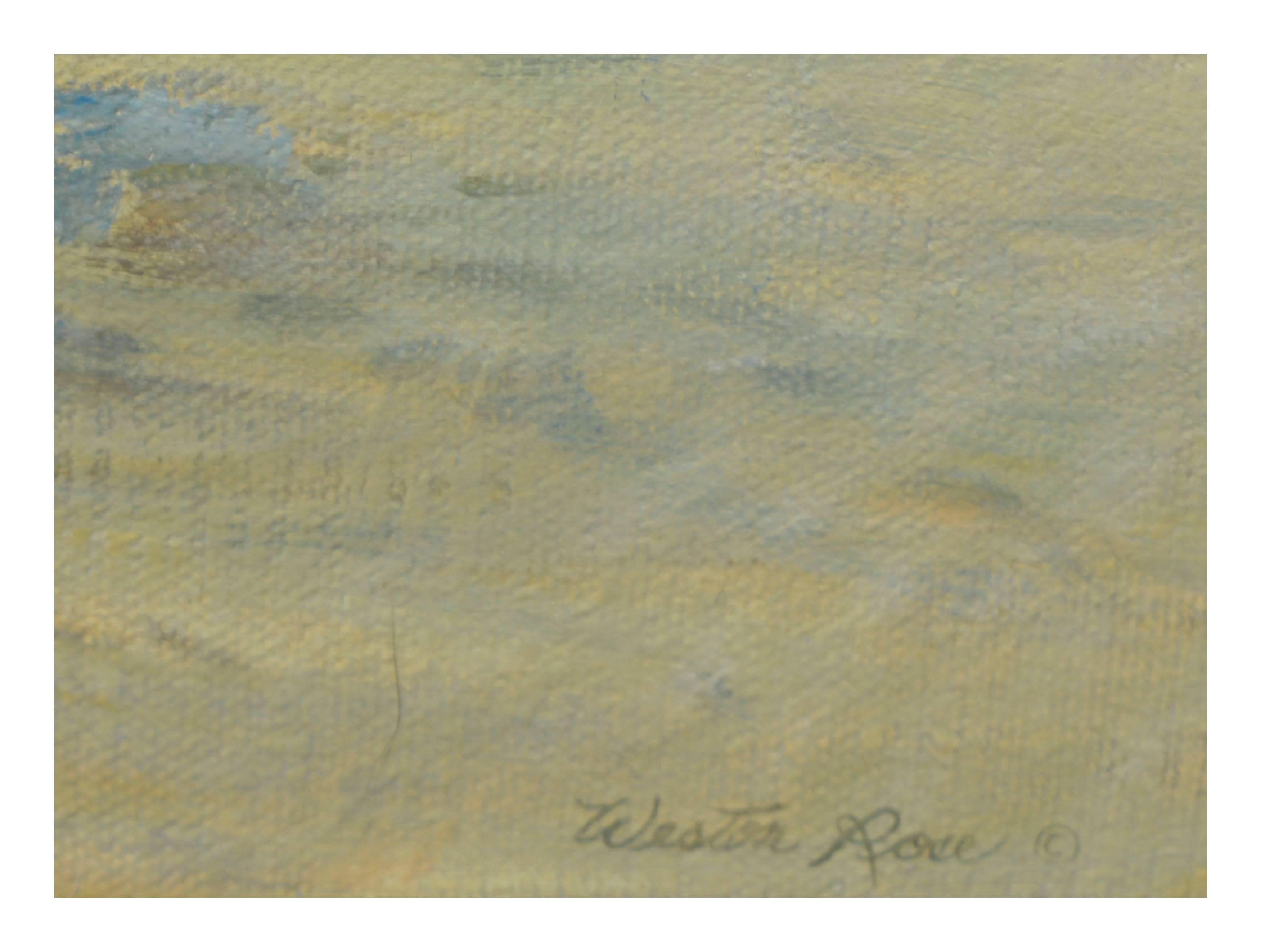 Paisaje costero de Pescadero, California - Landscape Painting Azul de Weston Rose
