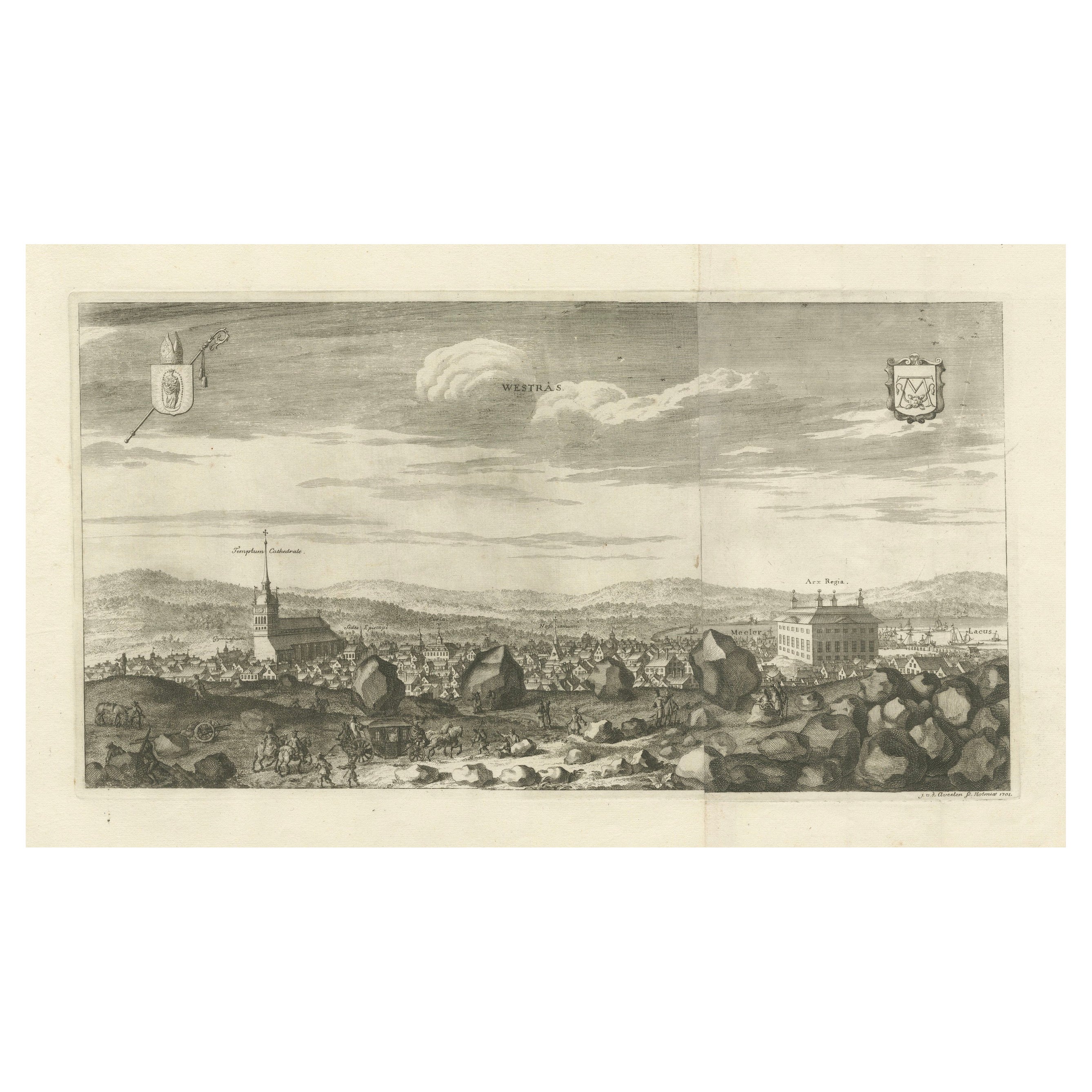 Westras: Un'incisione di Jan van Aveelen da 'Suecia Antiqua et Hodierna', 1701