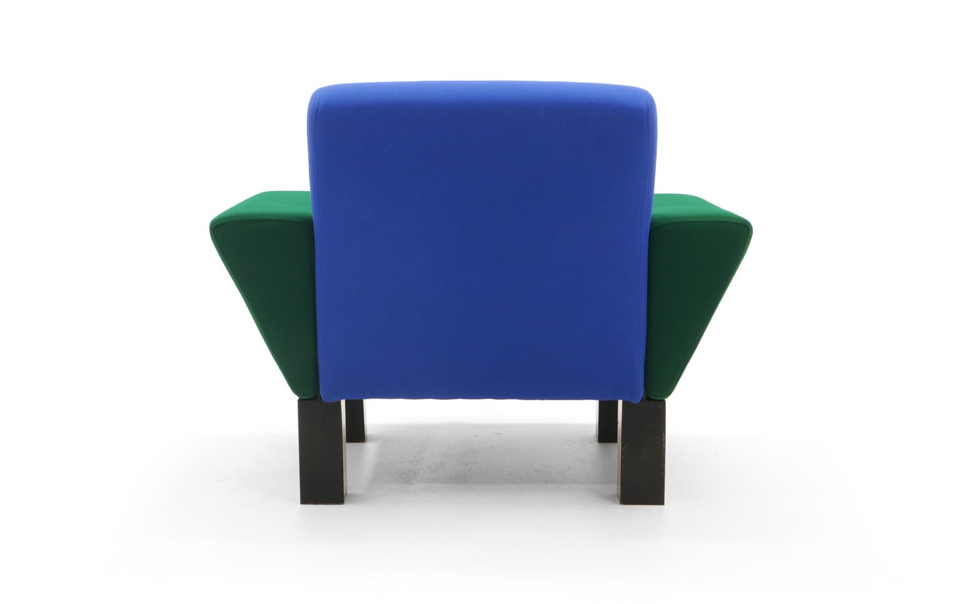 Italian Westside Lounge Chair by Ettore Sottsass for Knoll, 1983, Expertly Reupholstered