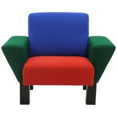 Westside Loungesessel von Ettore Sottsass für Knoll, 1983, fachmännisch neu gepolstert