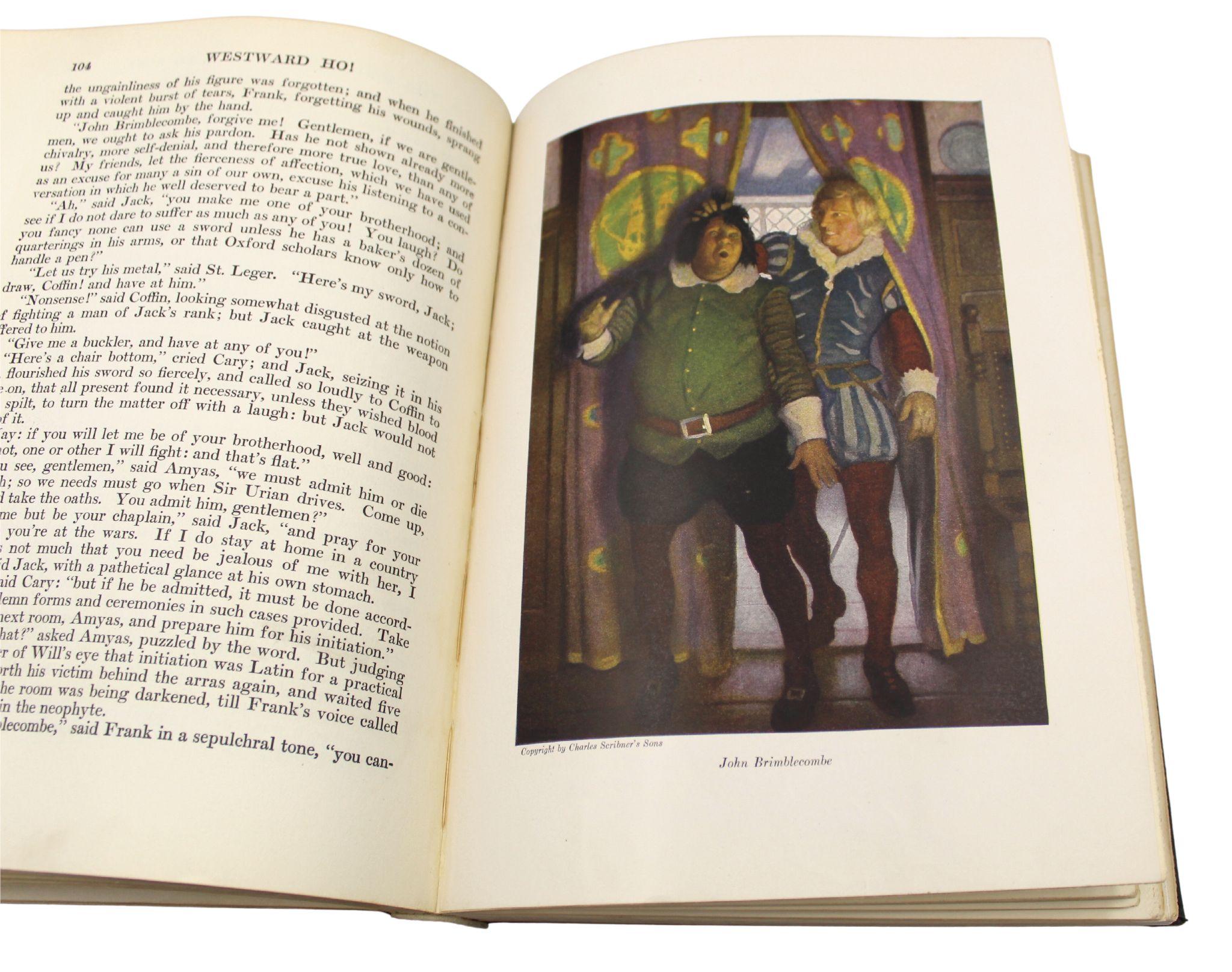 Westward Ho! by Charles Kingsley, Illustrated by N. C. Wyeth, 1924 In Good Condition For Sale In Colorado Springs, CO