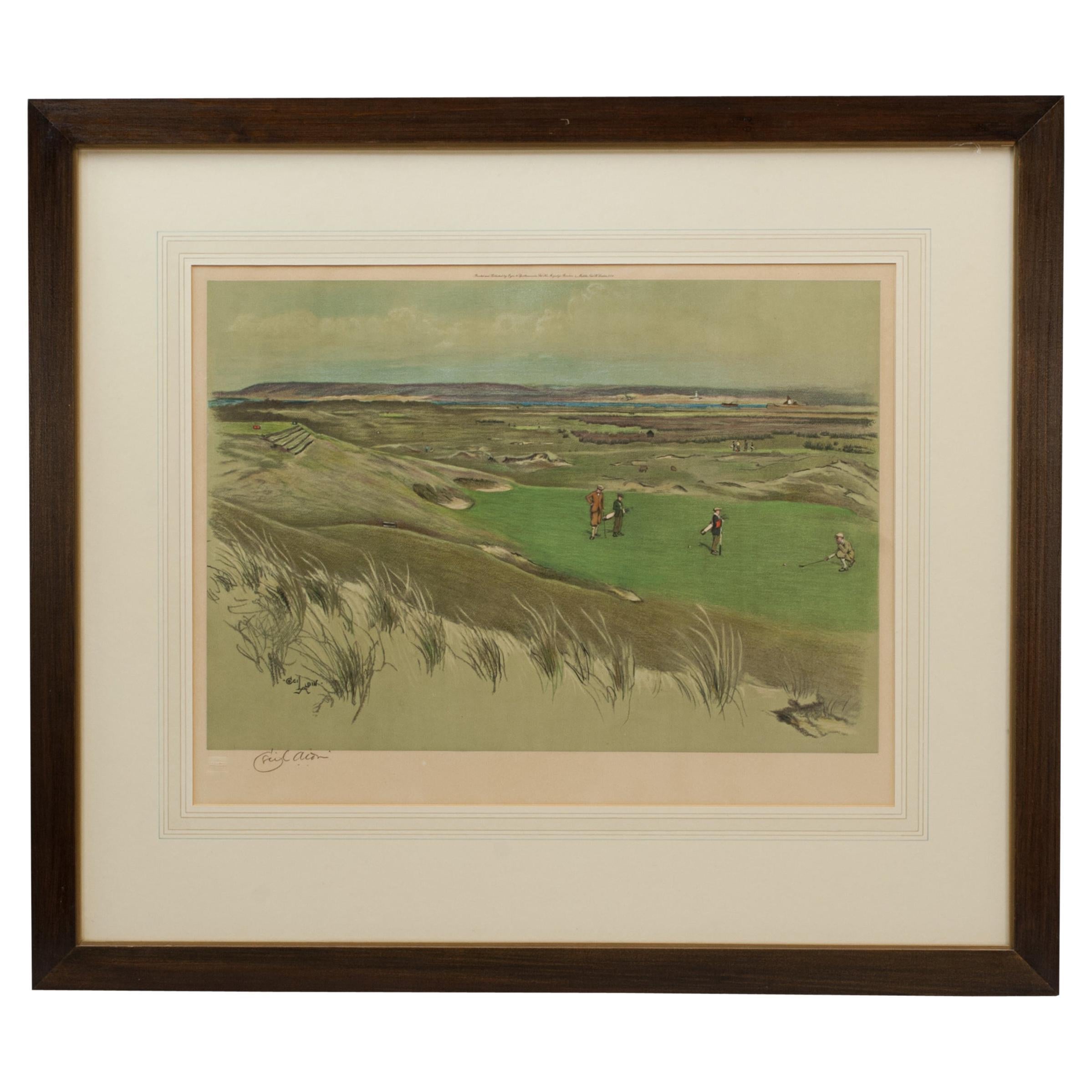 Westward Ho! (Royal North Devon Golf Club) 6th Green Golf Picture, Cecil Aldin