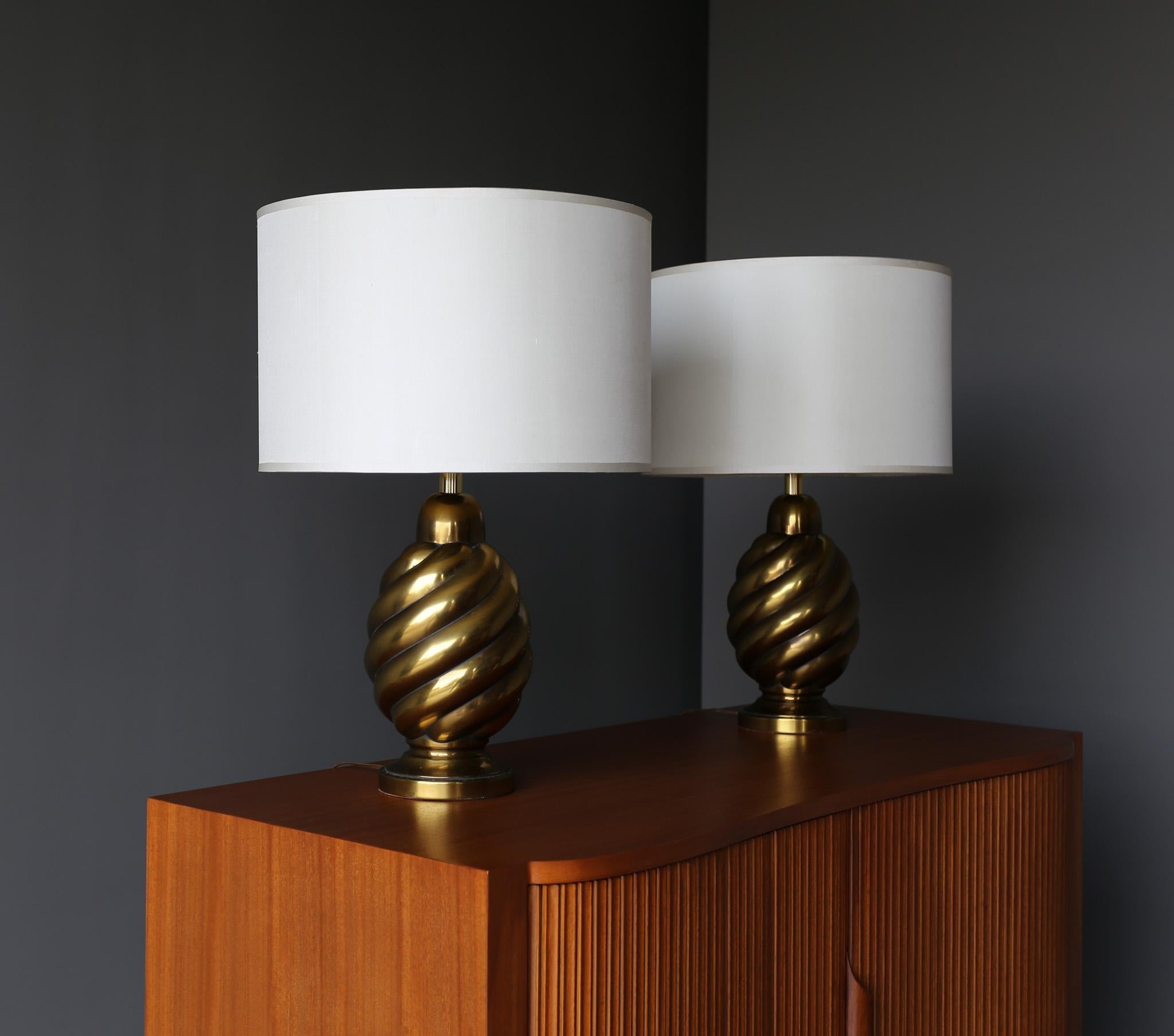 Westwood Industries Aged Brass Lamps, United States, c.1970 2