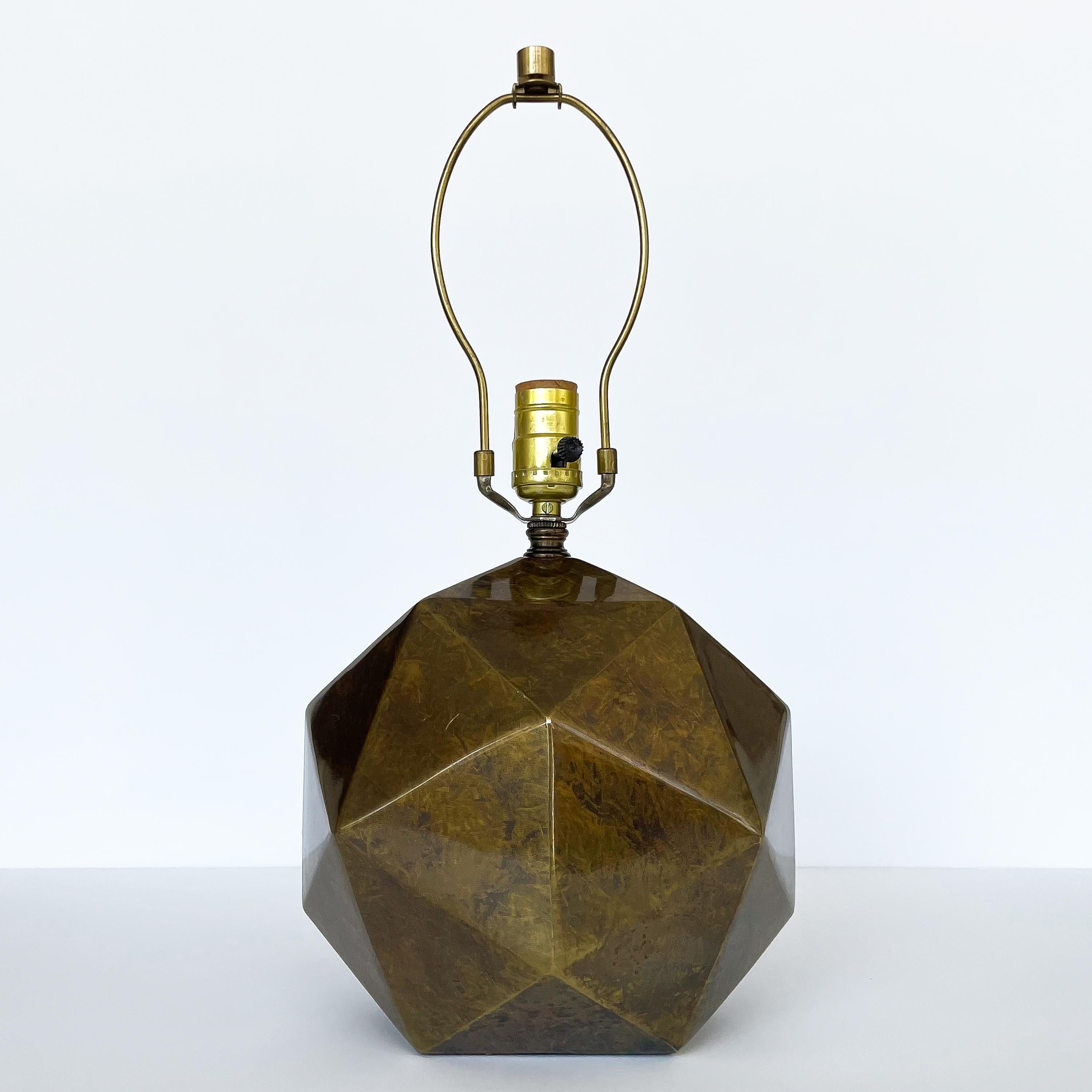 Mid-Century Modern Westwood Industries Lampe de table géométrique en bronze antique en vente