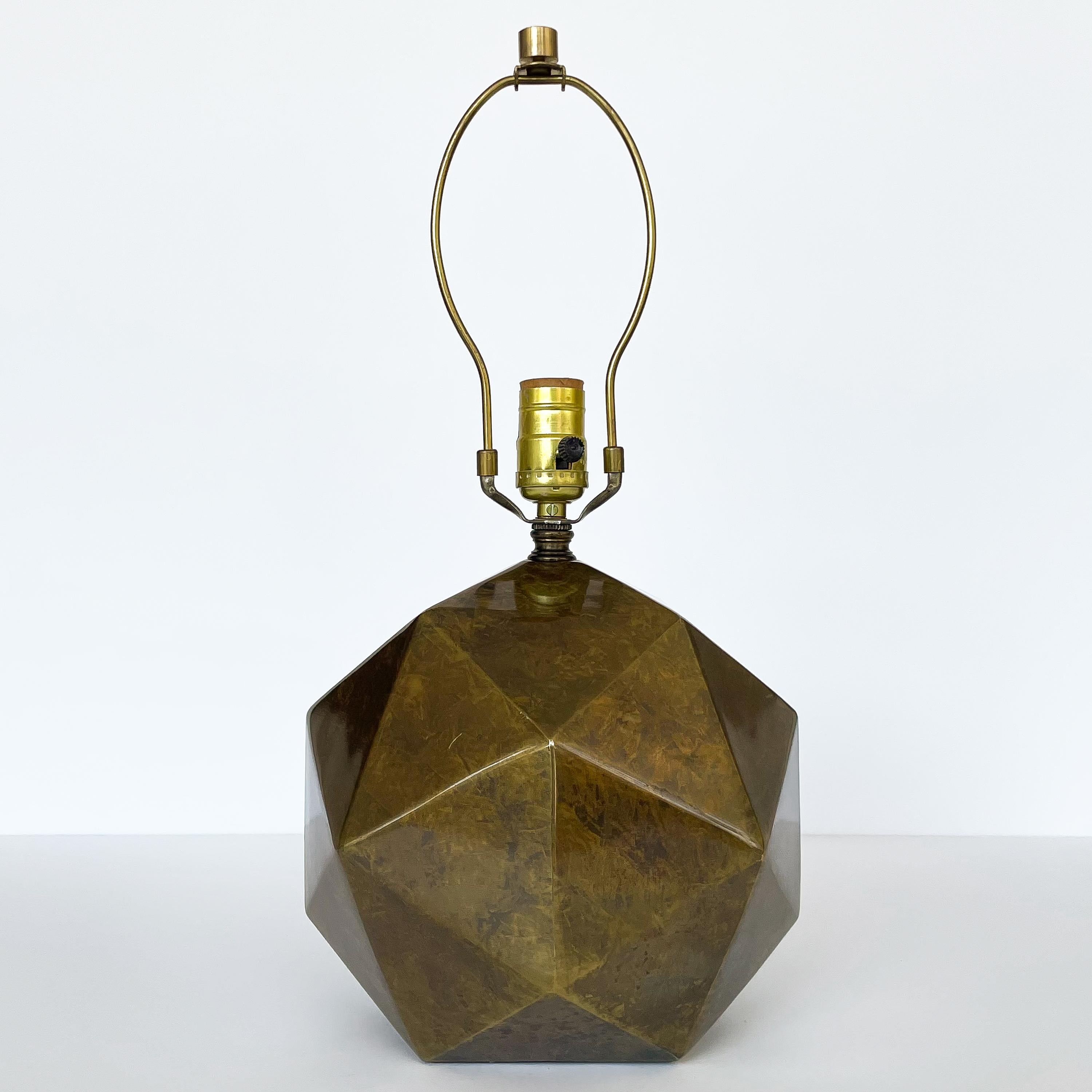 Mid-Century Modern Westwood Industries Antique Bronze Geometric Table Lamp For Sale