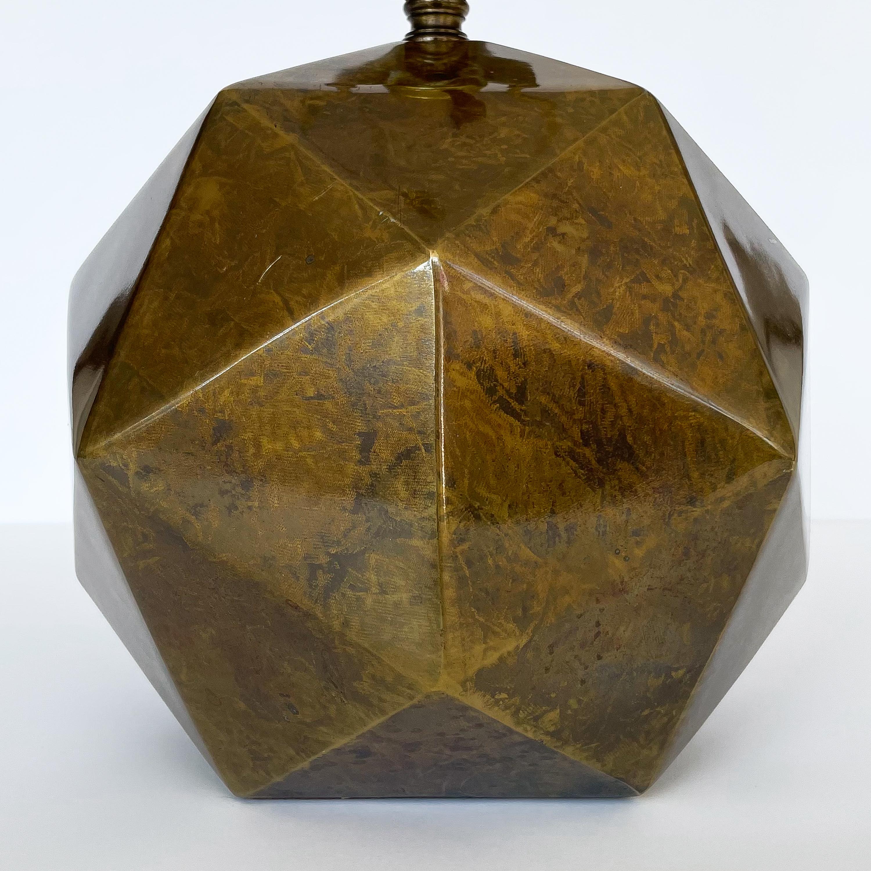 American Westwood Industries Antique Bronze Geometric Table Lamp For Sale