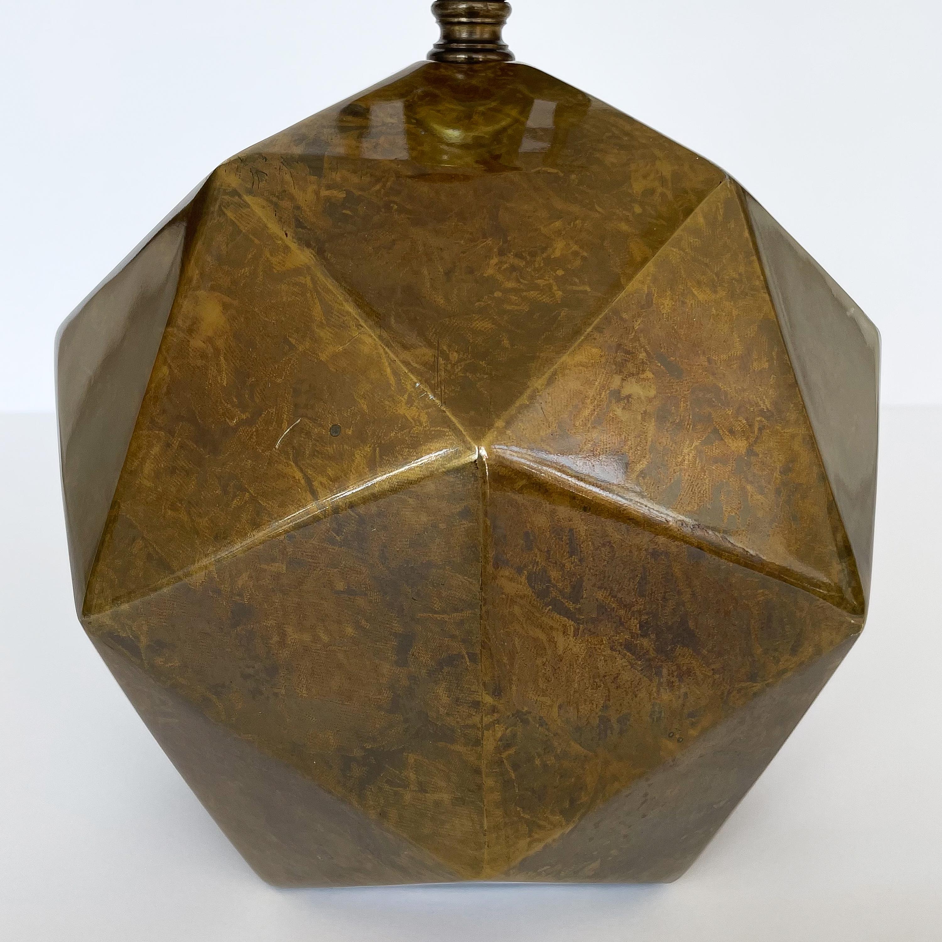 Late 20th Century Westwood Industries Antique Bronze Geometric Table Lamp For Sale