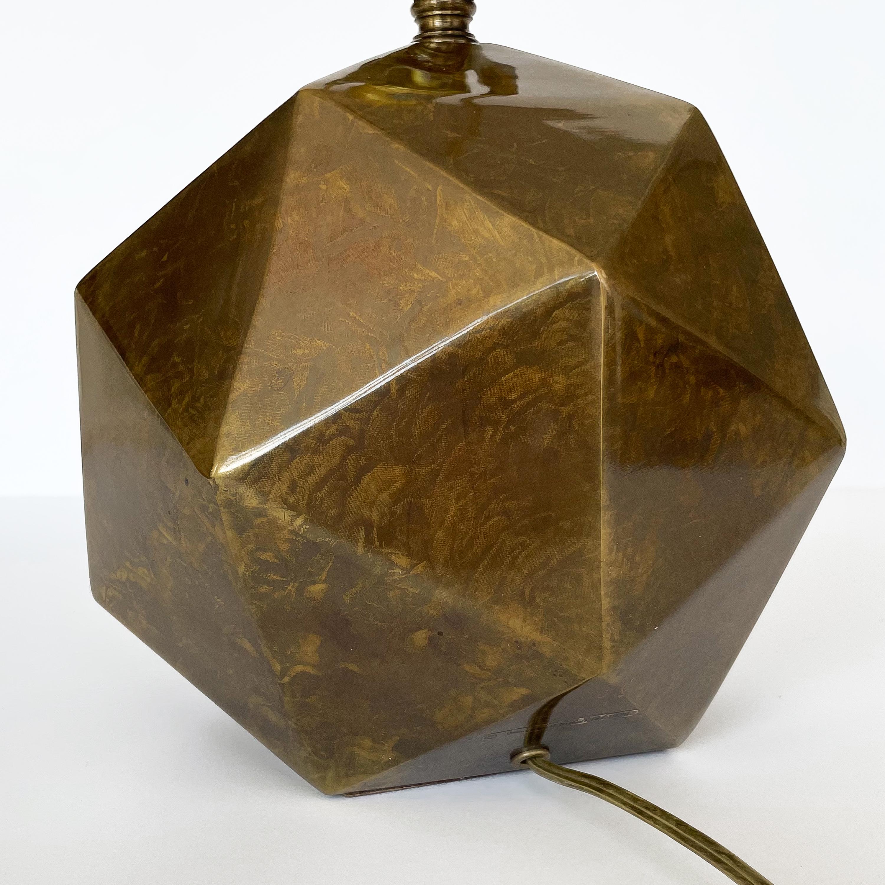 Late 20th Century Westwood Industries Antique Bronze Geometric Table Lamp