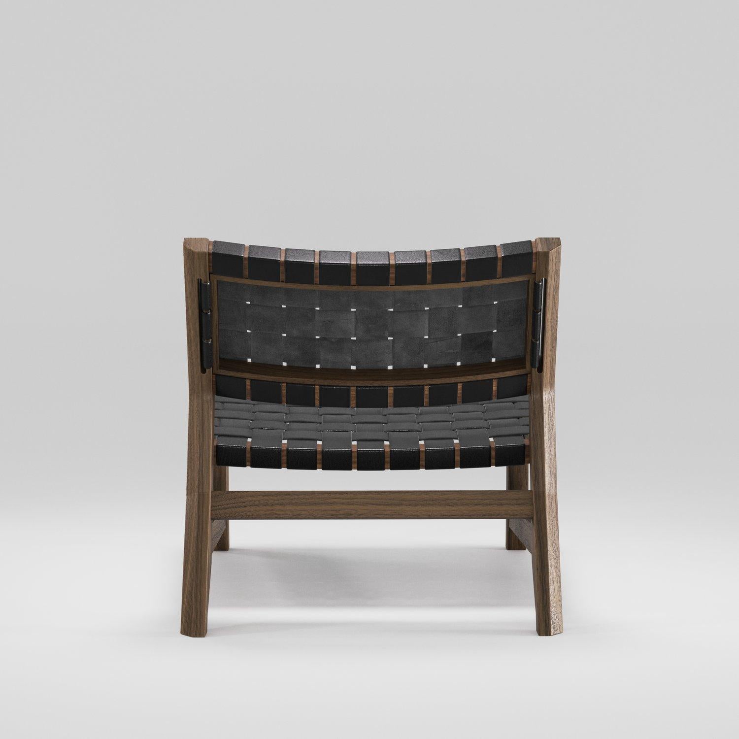 Leather Wewood ODHIN Lounge Chair by STUDIO GUD For Sale