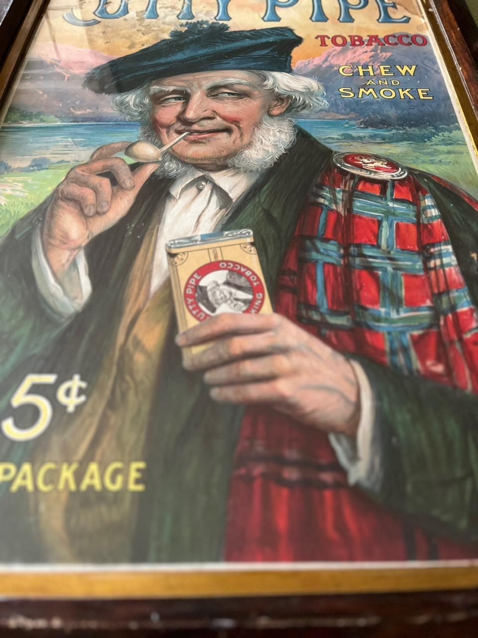 
Seltene 1930er Jahre Weyman's Cutty Pfeifentabak Werbung Lithographie - Schottische Highlands Szene, Bold Farbe, Distressed Zustand

Diese seltene Werbelithografie für Weyman's Cutty Pipe Tobacco aus den 1930er Jahren ist eine eindrucksvolle