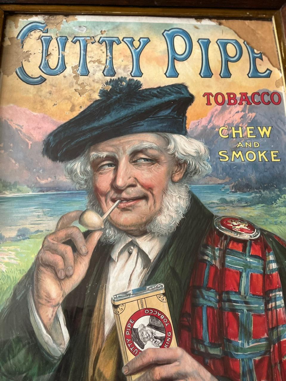 Weyman's Cutty Pipe Tabak Schottische Highlands Werbelithographie Druck (Mitte des 20. Jahrhunderts) im Angebot