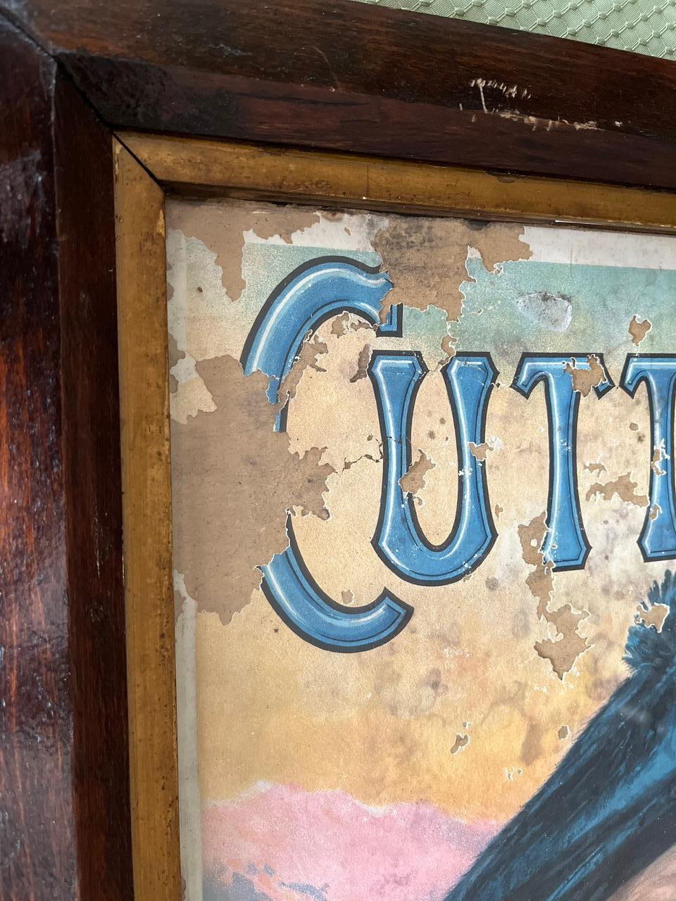 Weyman's Cutty Pipe Tabak Schottische Highlands Werbelithographie Druck (Glas) im Angebot