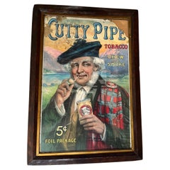 Litografía publicitaria de Weyman's Cutty Pipe Tobacco Scottish Highlands