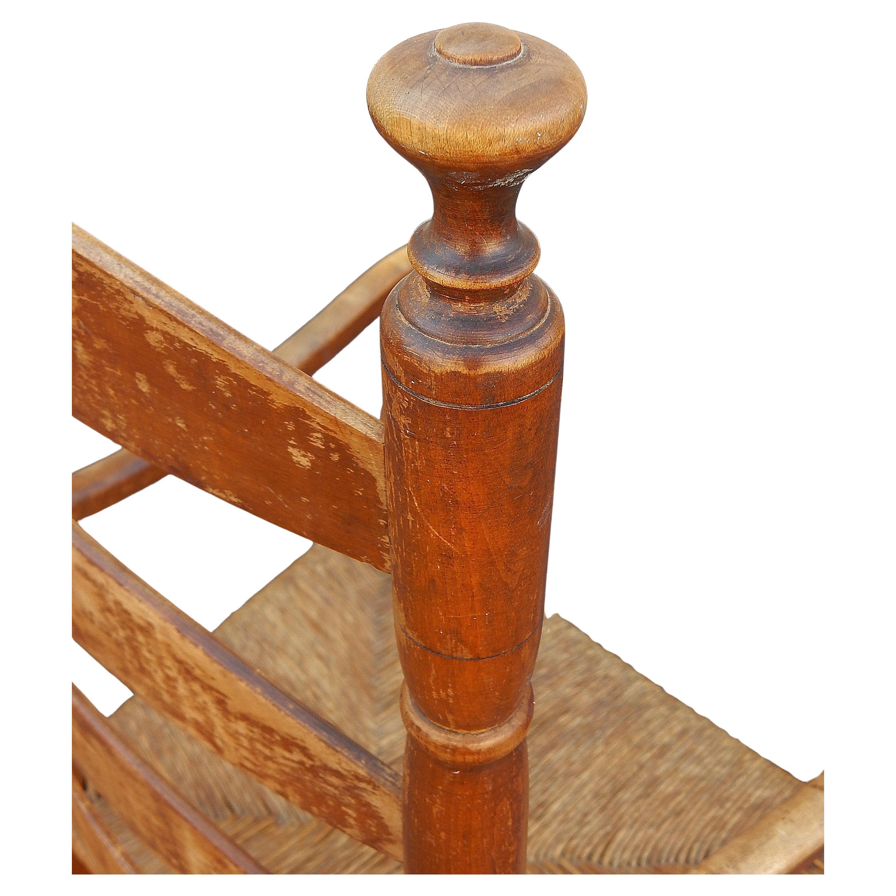 W.F. In-House Design Sedie Shaker con schienale a scaletta con seduta Rush 4 in vendita 1