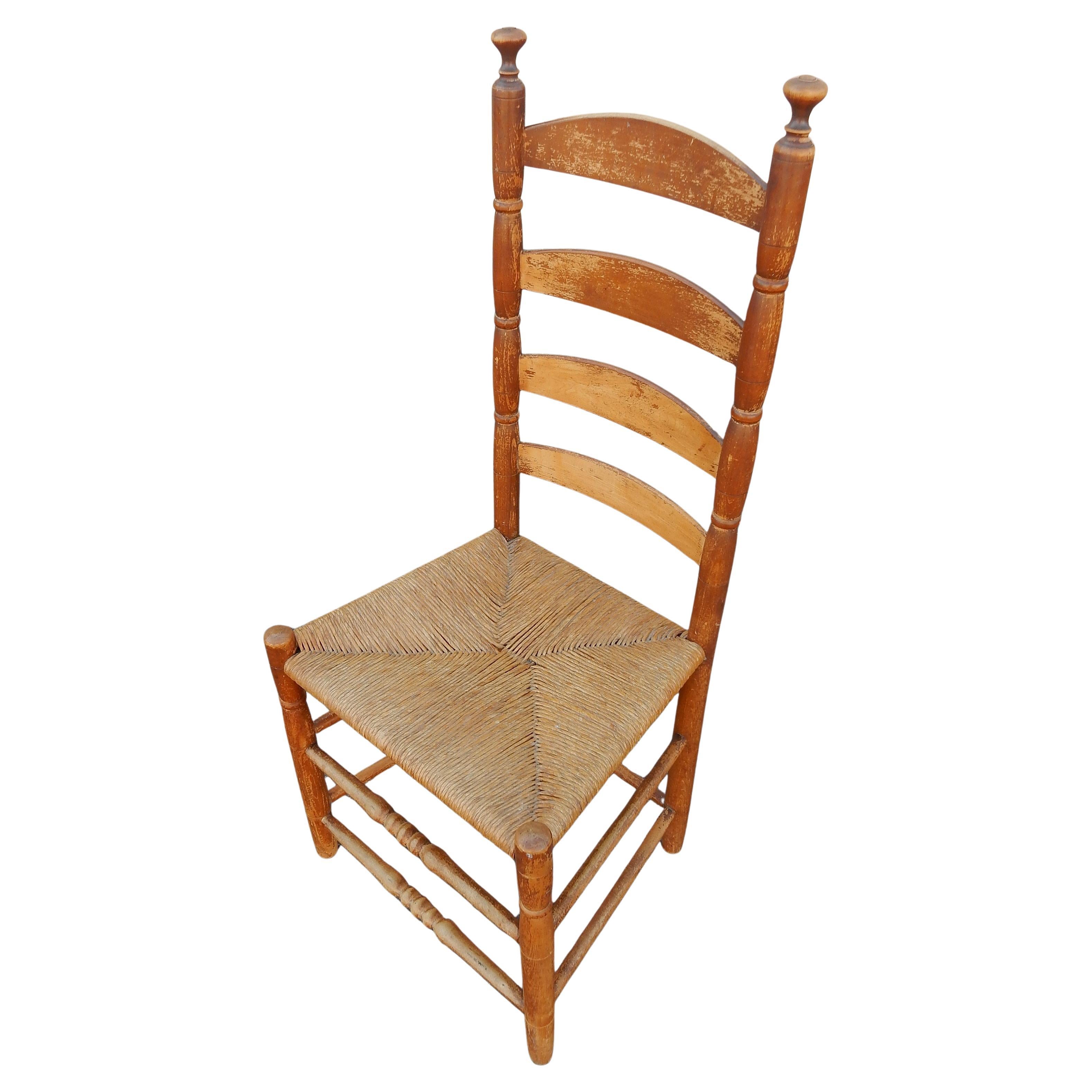 W.F. In-House Design Sedie Shaker con schienale a scaletta con seduta Rush 4 in vendita 2