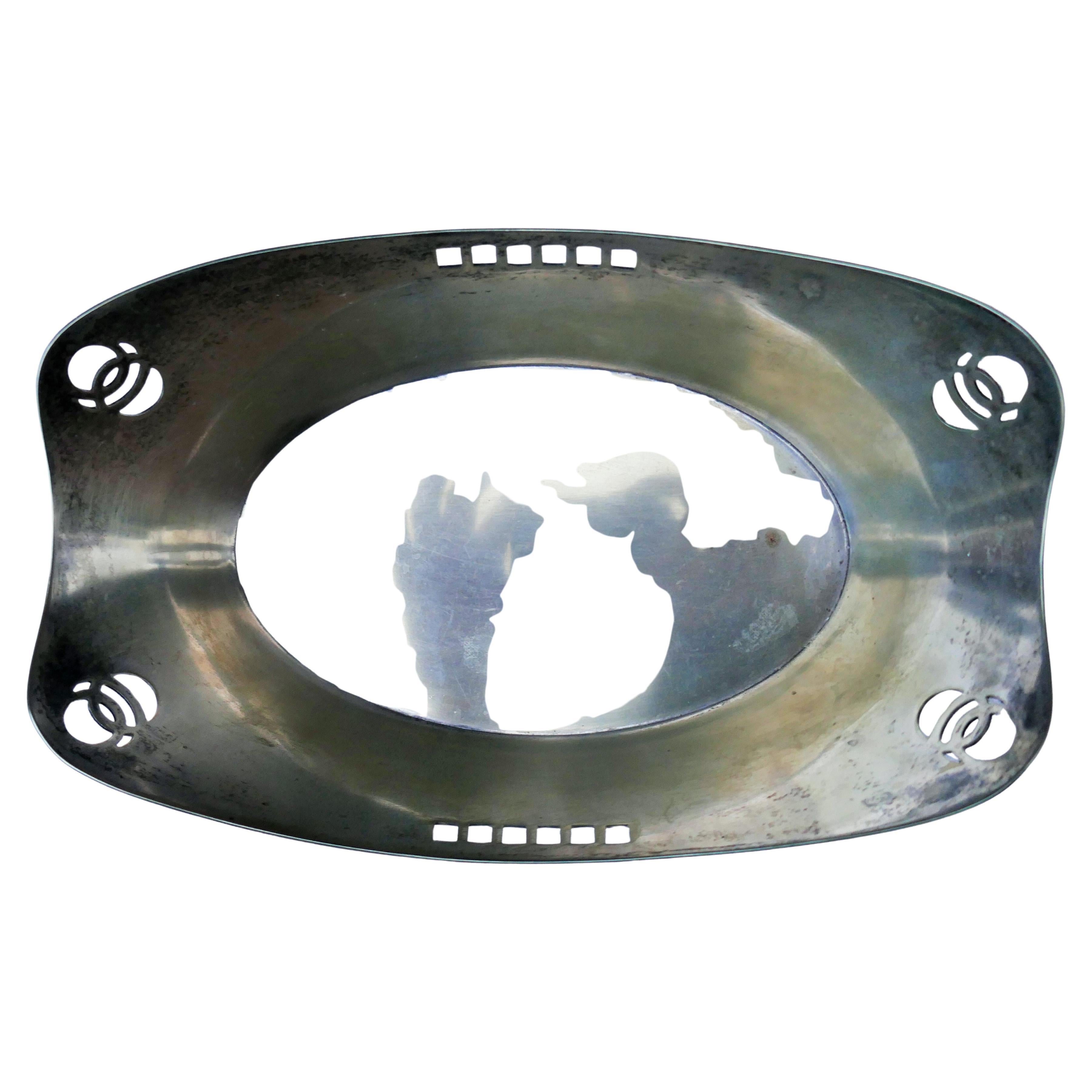 Jugendstil W&G silver-plated alpaca bowl attributed to Kolo Moser or Adolf Loos For Sale