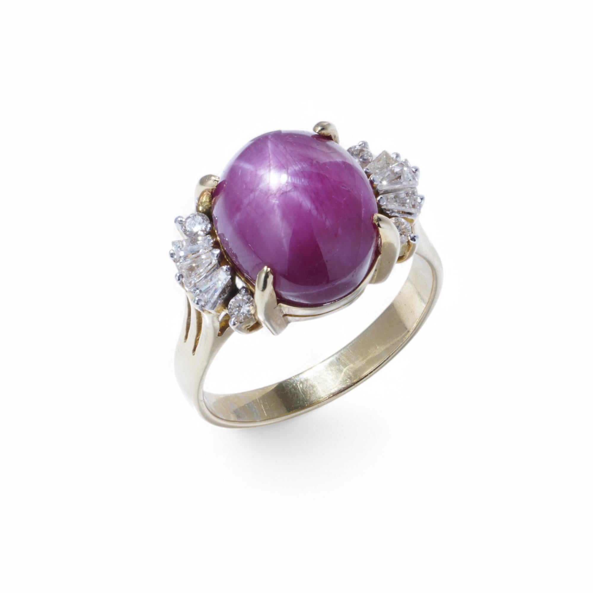 WGI Certified 15.75-carat natural Burma star ruby cabochon ring For Sale 2