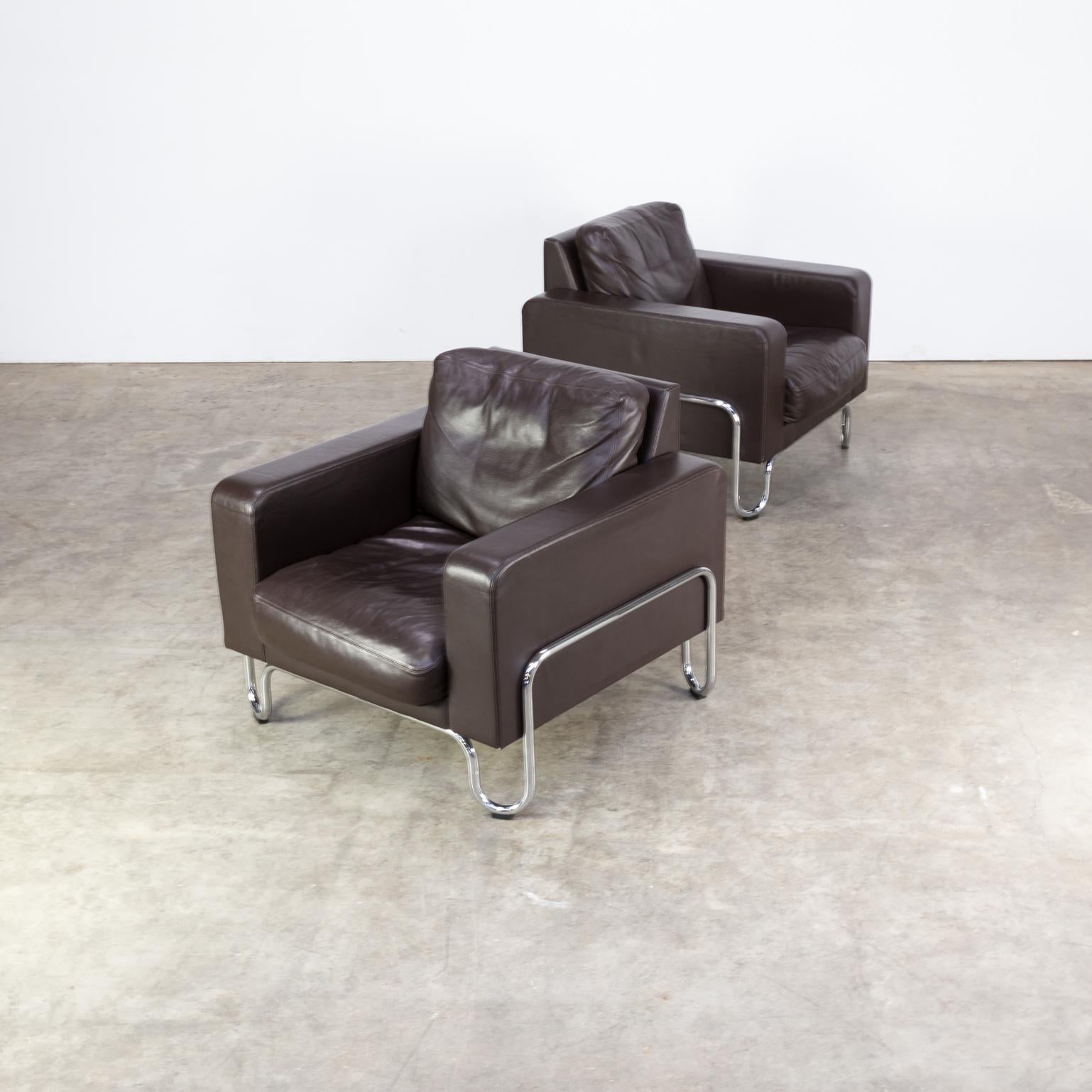 Contemporary W.H. Gispen 441 B1 Fauteuil for Dutch Originals Furniture Set of 2 For Sale