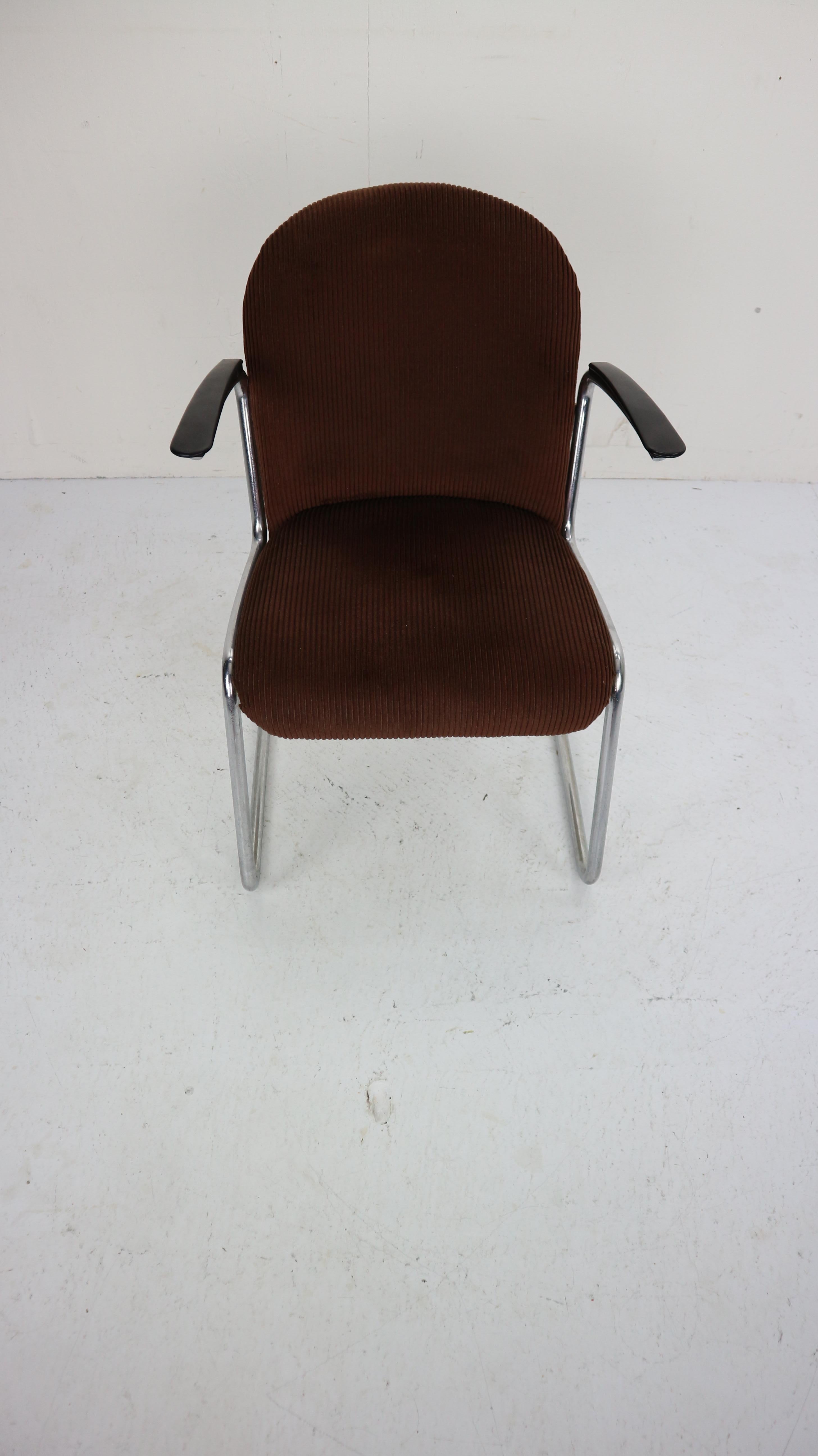 Mid-20th Century W.H. Gispen by Gispen Culemborg, M-413 Easy Lounge Chair, Dutch Design, 1953