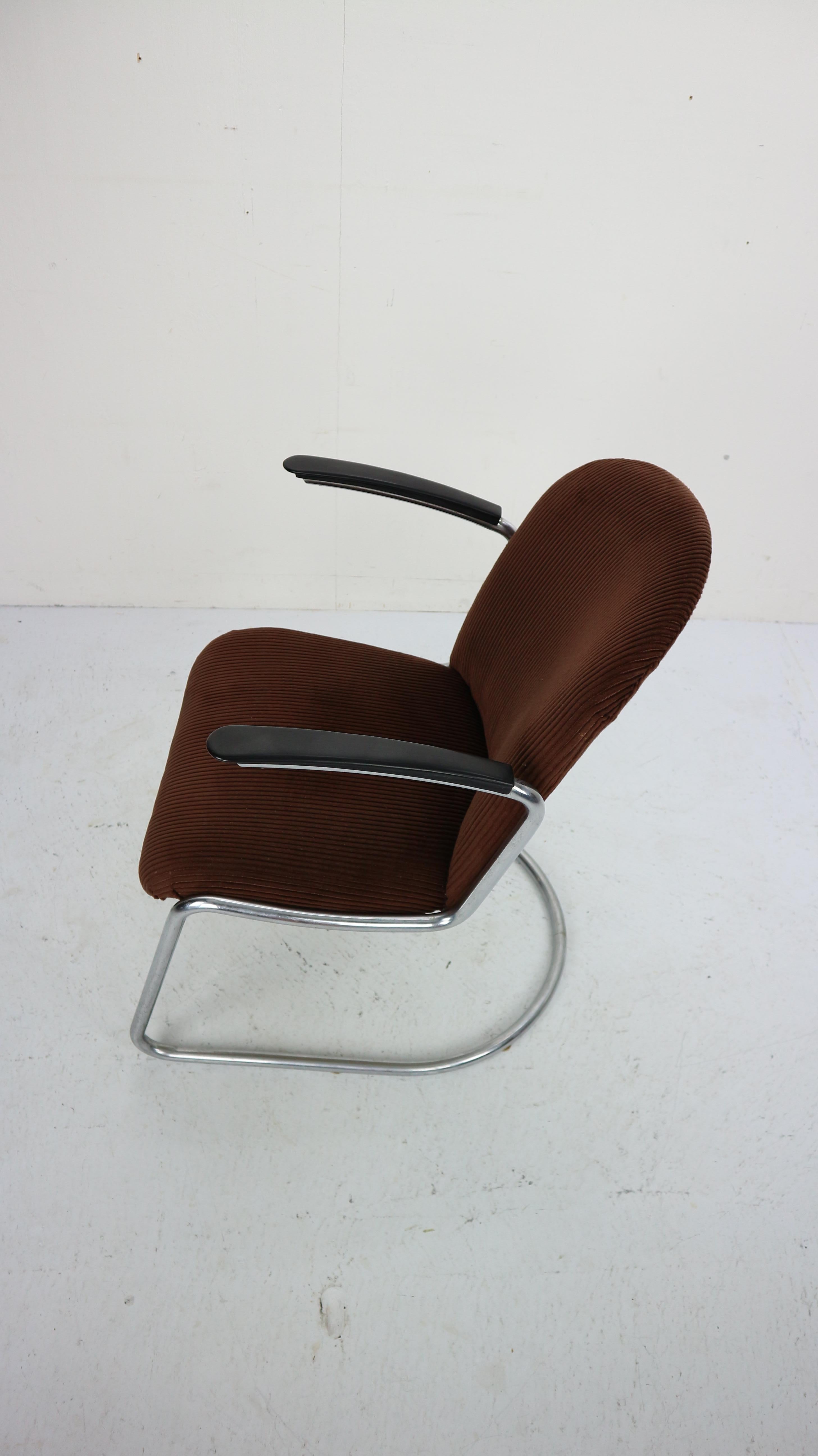 W.H. Gispen by Gispen Culemborg, M-413 Easy Lounge Chair, Dutch Design, 1953 1