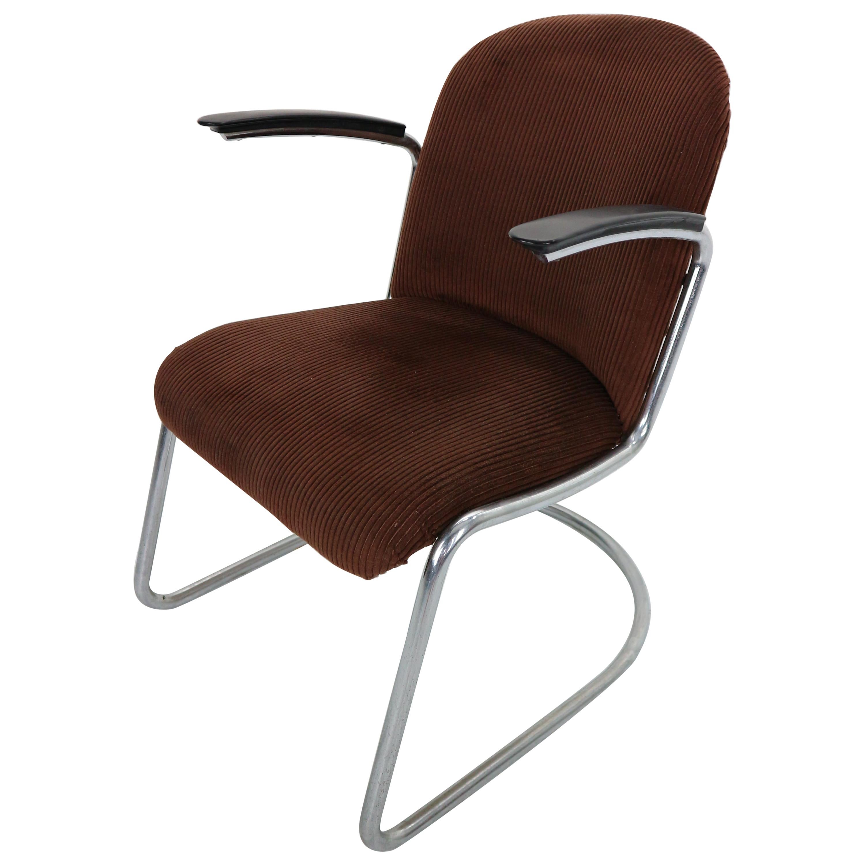 W.H. Gispen by Gispen Culemborg, M-413 Easy Lounge Chair, Dutch Design, 1953