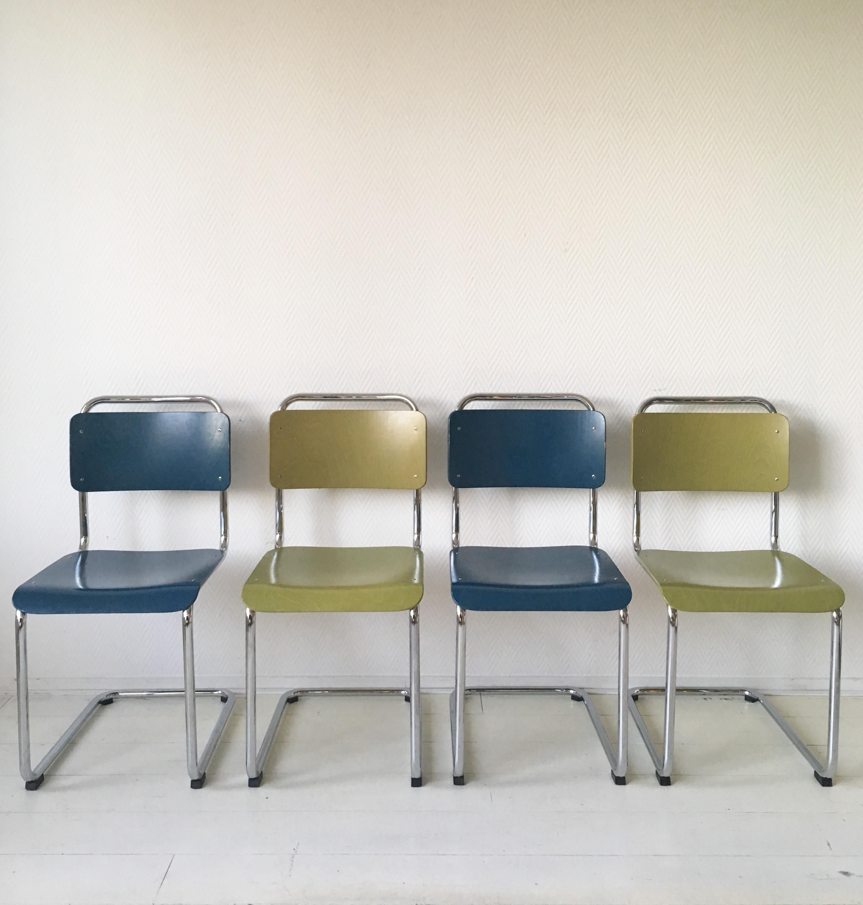 W.H. Gispen Dining Room Chairs, Model 101, Wood, Gebroeders van der Stroom, 2004 For Sale 1