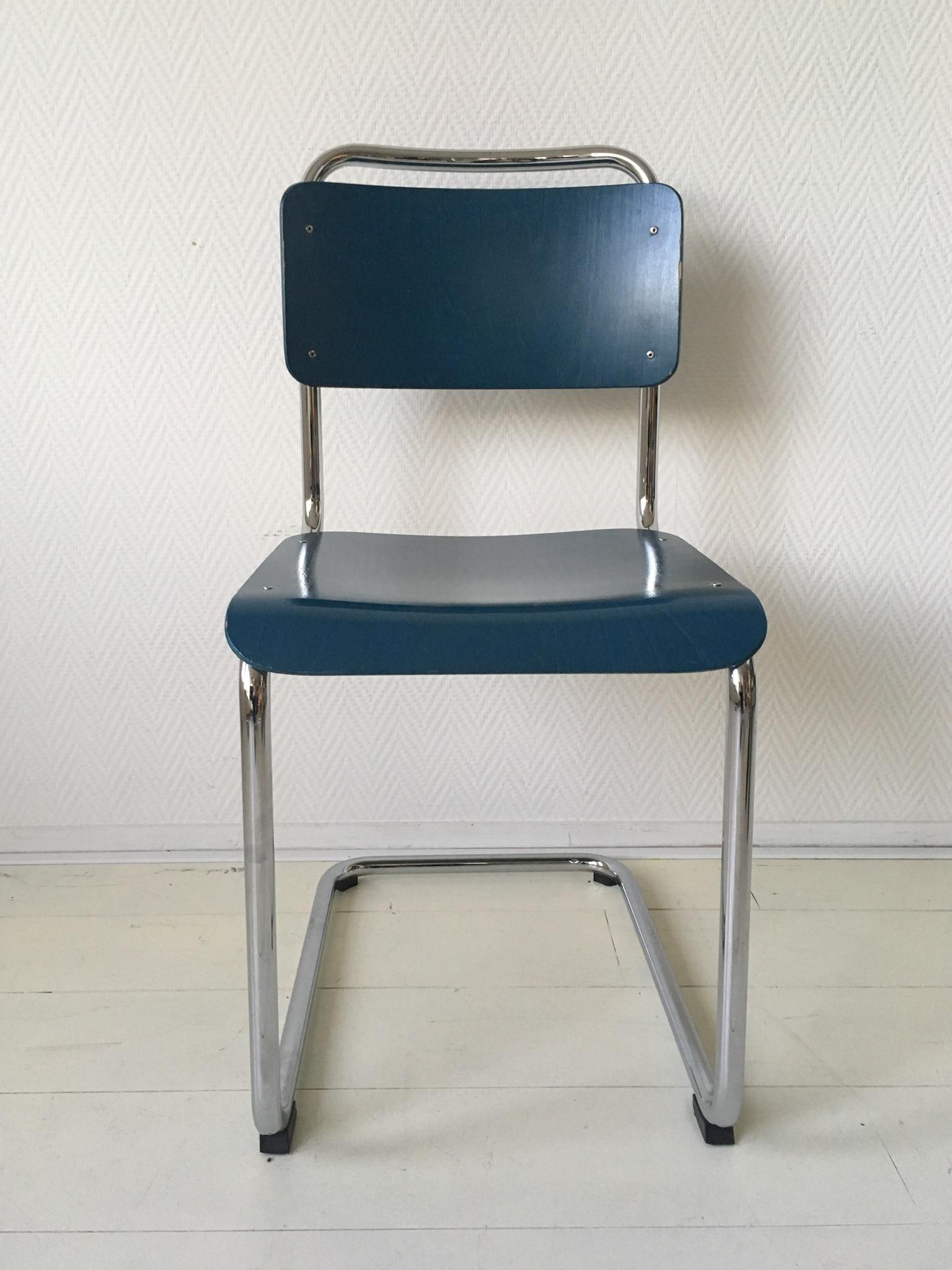 Dutch W.H. Gispen Dining Room Chairs, Model 101, Wood, Gebroeders van der Stroom, 2004 For Sale