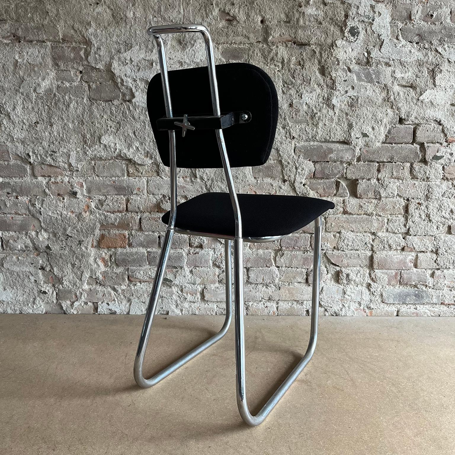 W.H. Gispen für Gispen Culemborg, Holland, Original Typing-Stuhl aus der Vorkriegszeit in Blac (Industriell) im Angebot